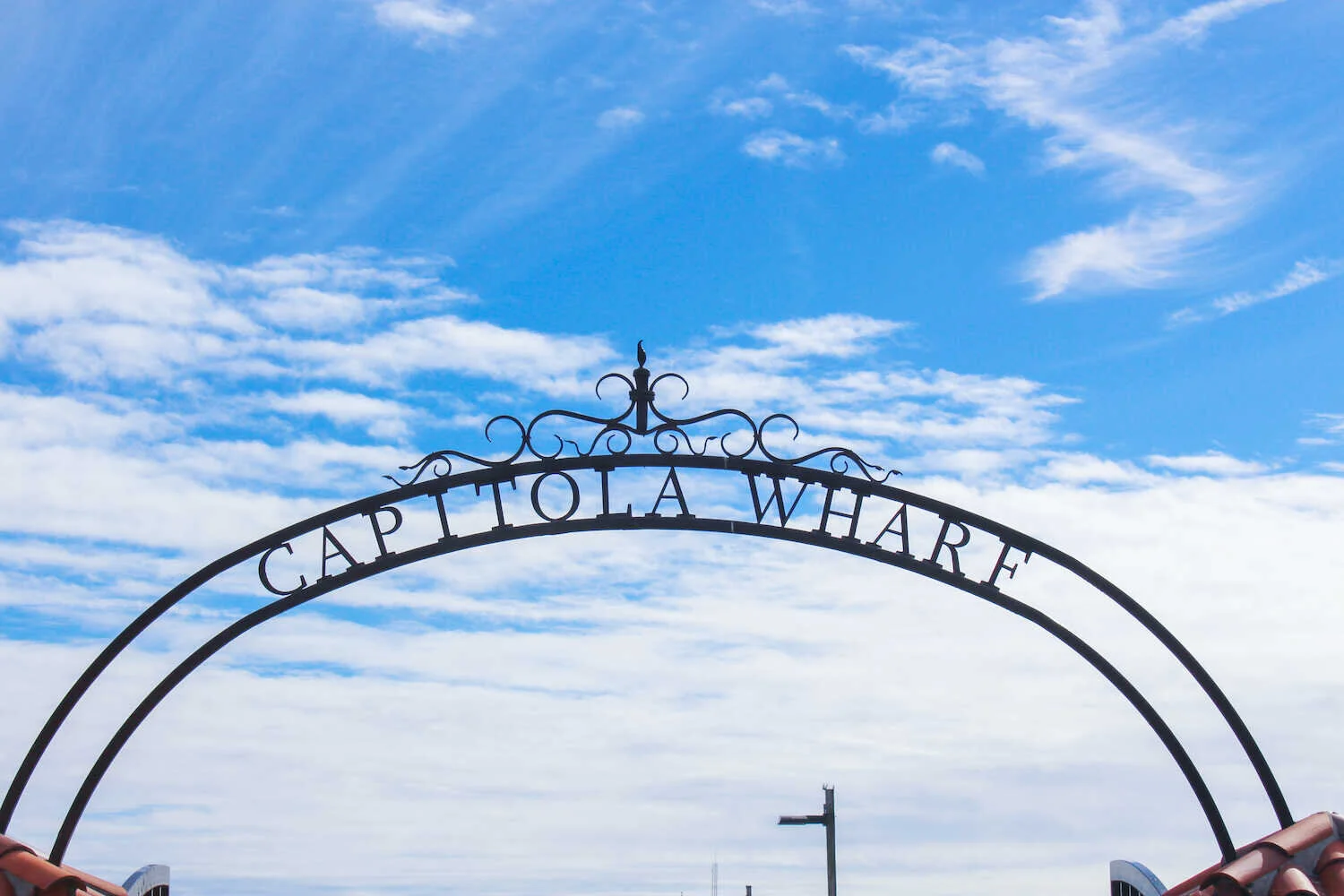 Day Trip Guide to Capitola - Capitola Wharf Pier entrance sign.