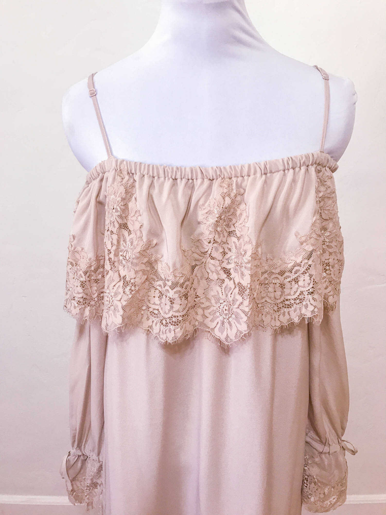Champagne Satin Midi Dress