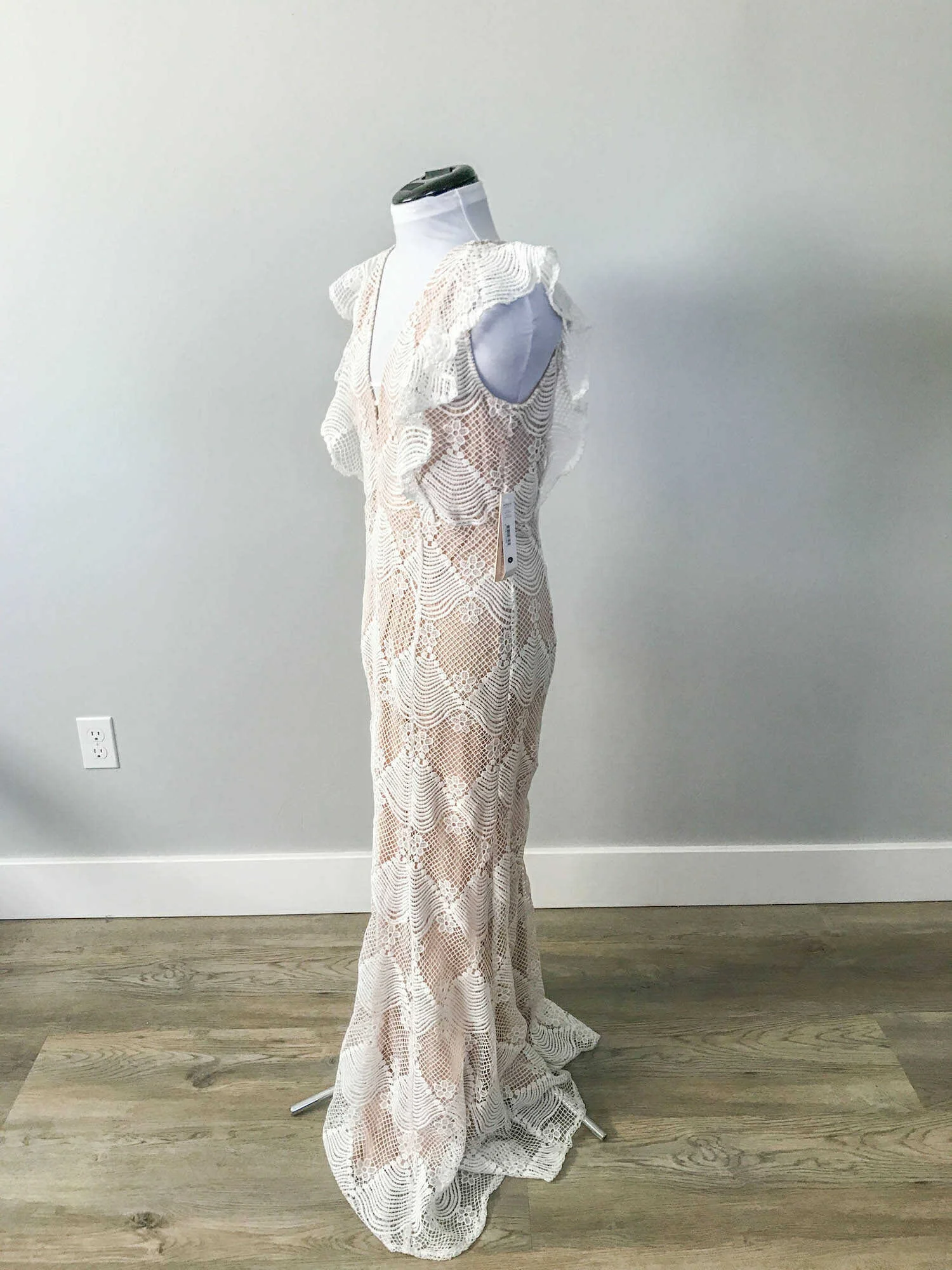 blue lace prom dress with sleeves Chic Sky Blue Lace Long Prom Dresses Off-the-shoulder Long Sleeve Unique  Evening Dress With Slit JKL3126