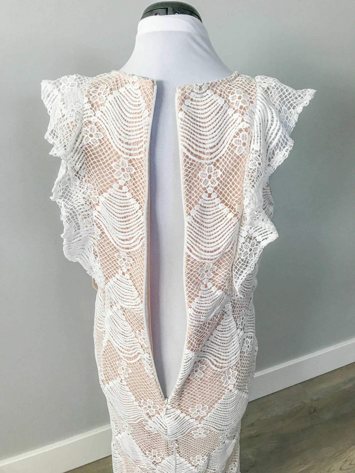 Nude Lace Maxi Dress
