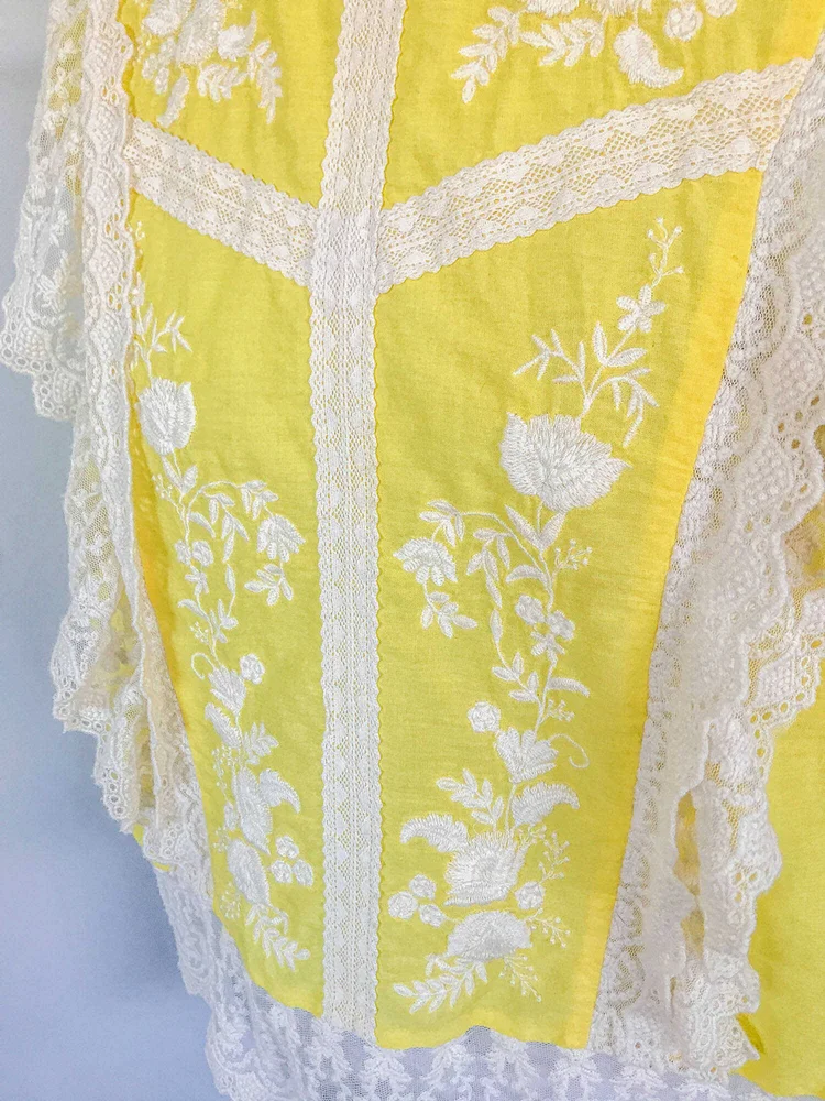 zara yellow embroidered dress Yellow Embroidered Dress