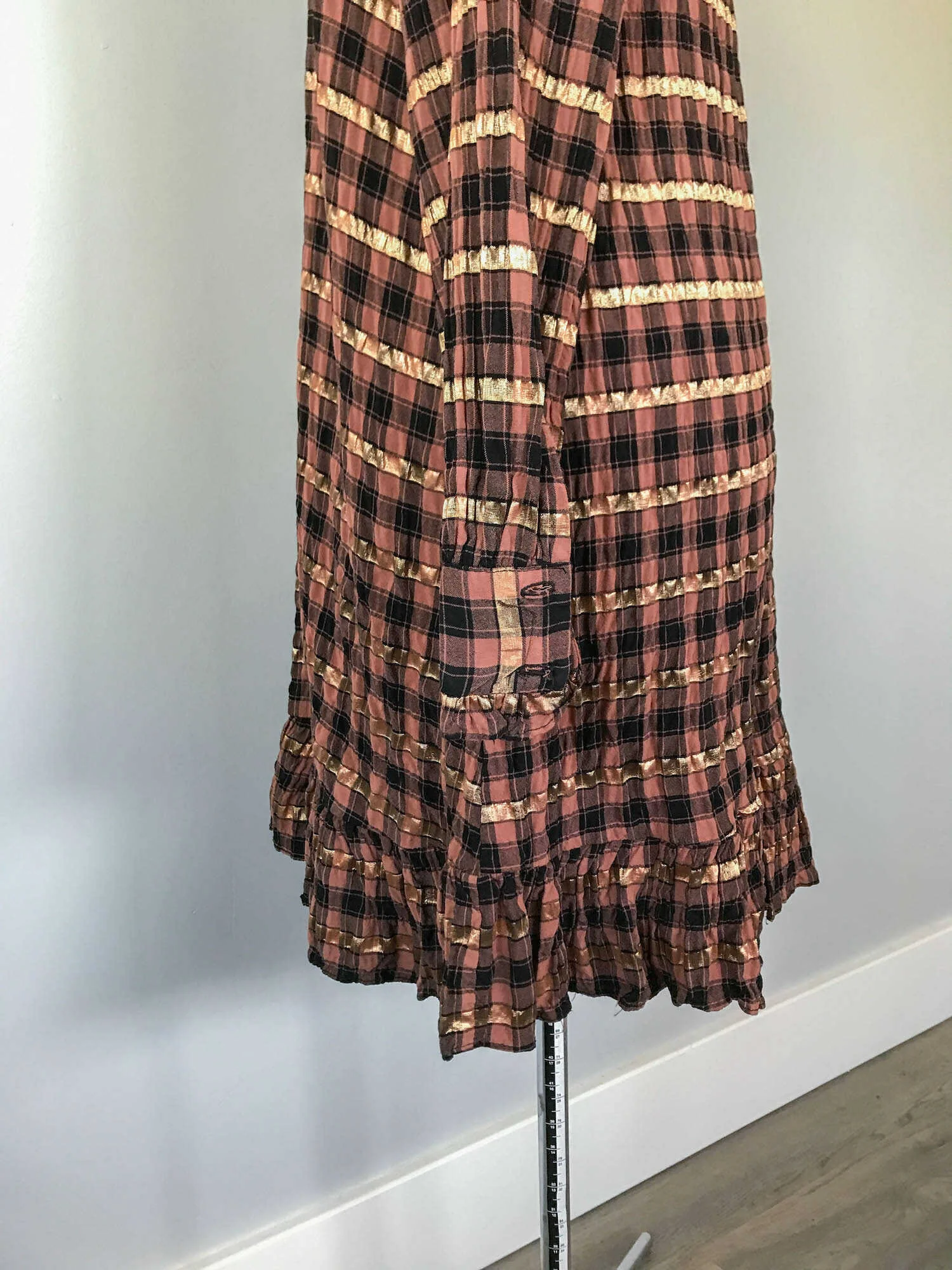 Zara Plaid Mini Dress with Long Sleeves