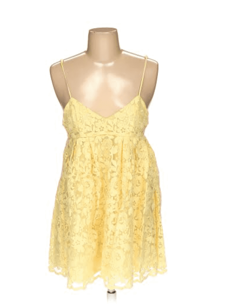 Yellow Babydoll Mini Dress