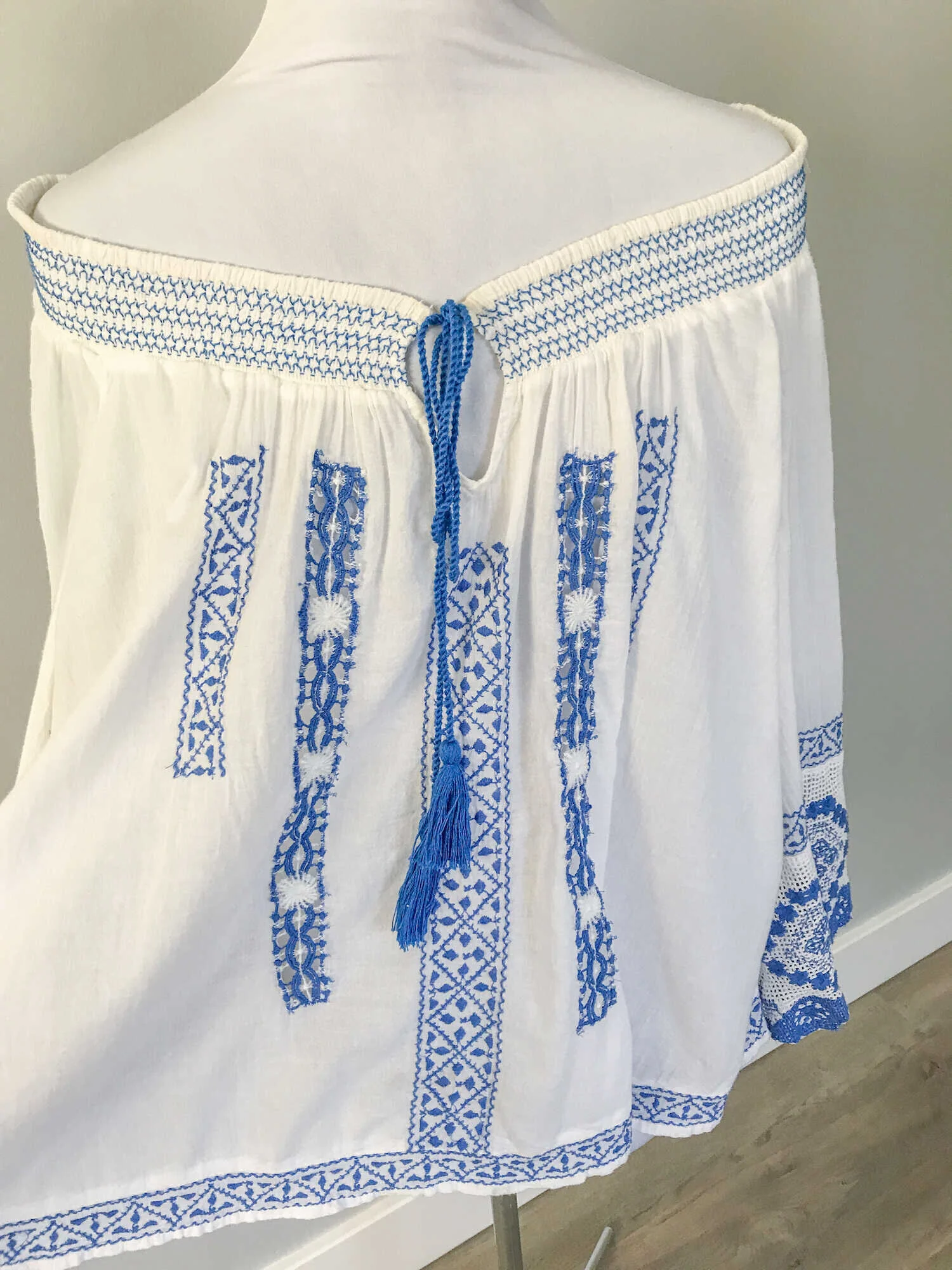 sachin and babi light blue dress 1930s Sheer Vintage Embroidered Peasant Dress Selected by Well Worn Art