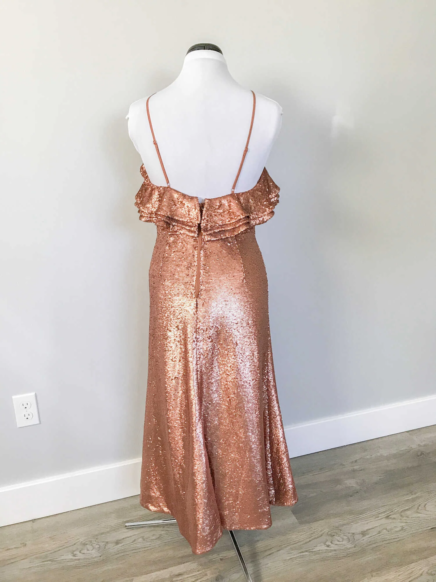 C/MEO Collective Illuminated Copper Sequin Midi Dress