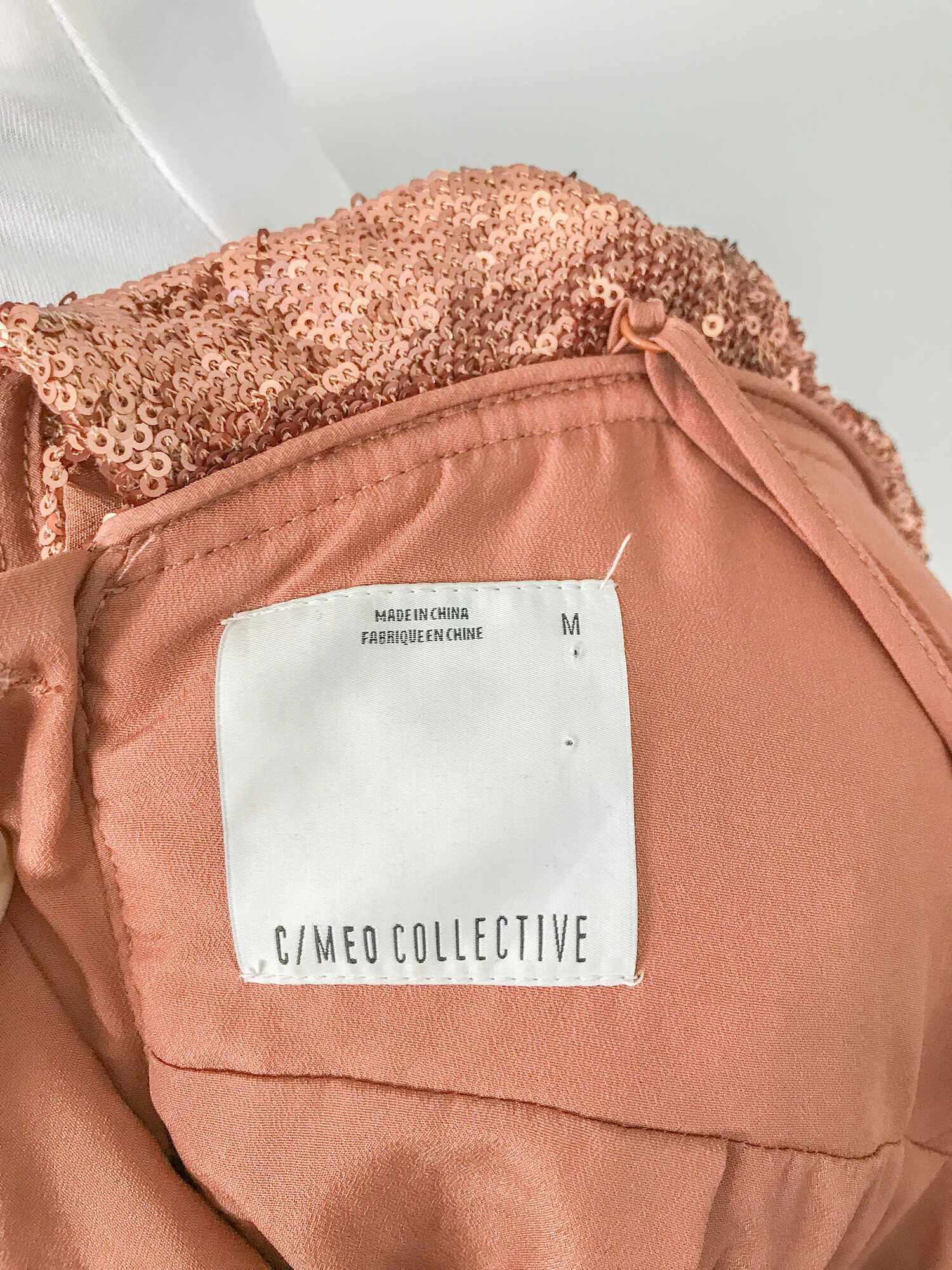 C/MEO Collective Illuminated Copper Sequin Midi Dress