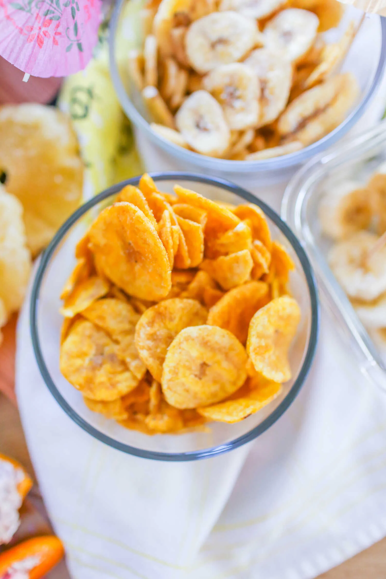 Spicy plantain chips.