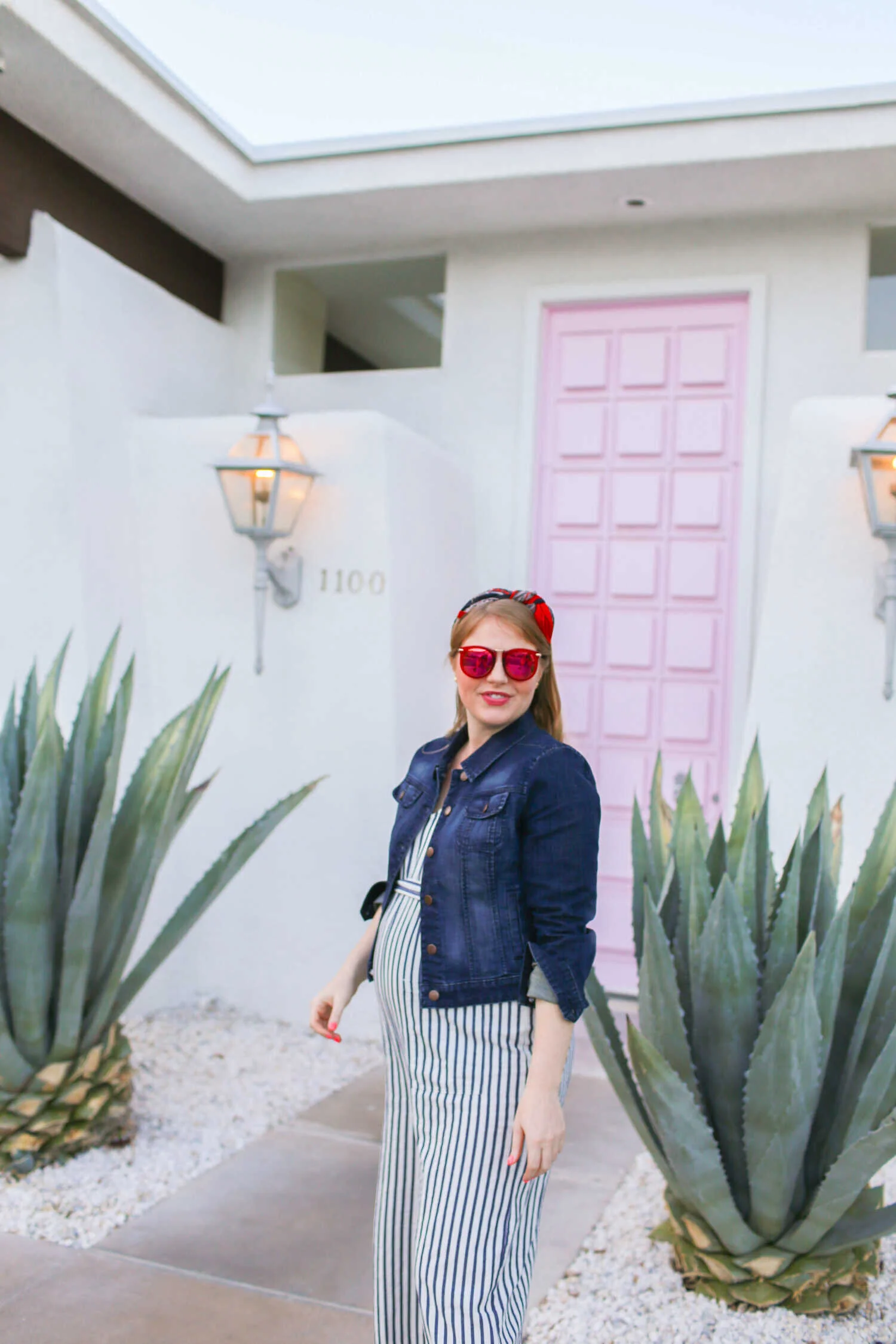 Pink door from the Mid-Century Modern Colorful Door Tour in Palm Springs.