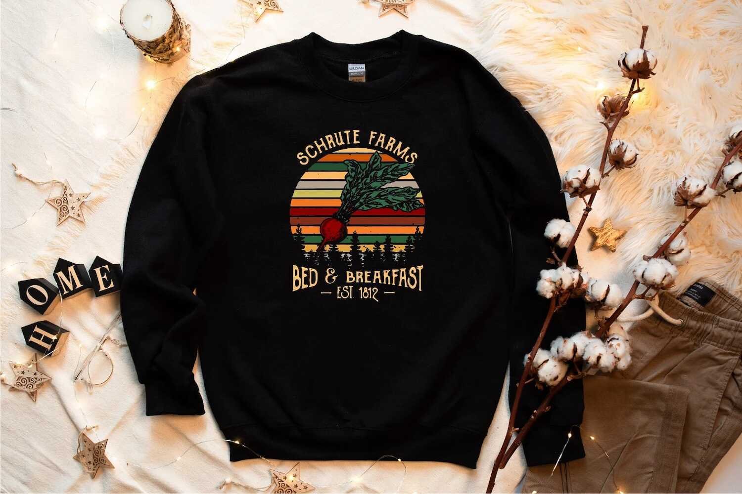 Artsy Schrute Farms Black Sweatshirt