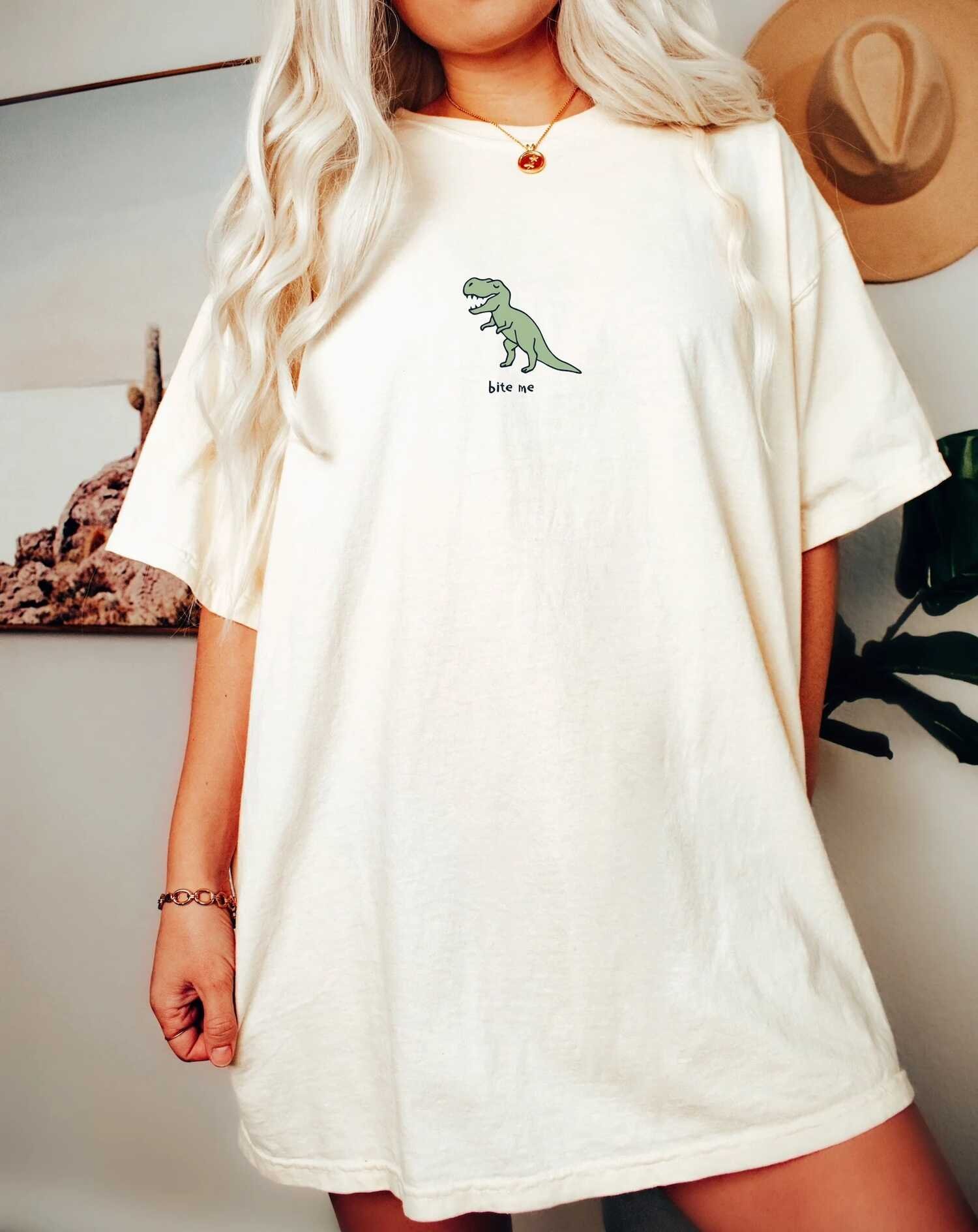 Oversized Dinosaur Bite Me T-Shirt