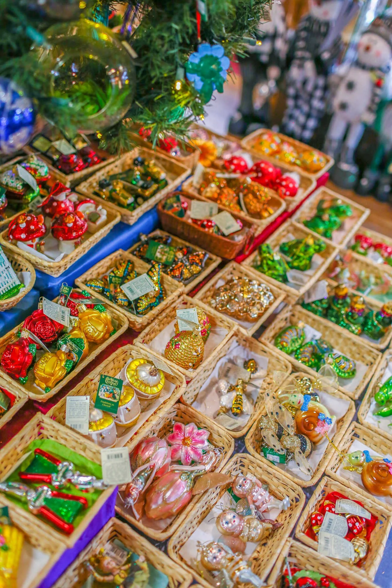 Family Travel Guide to Folsom California - Christmas ornaments from Dorothea’s Christmas Shoppe on Sutter Street in the Folsom Historic District.