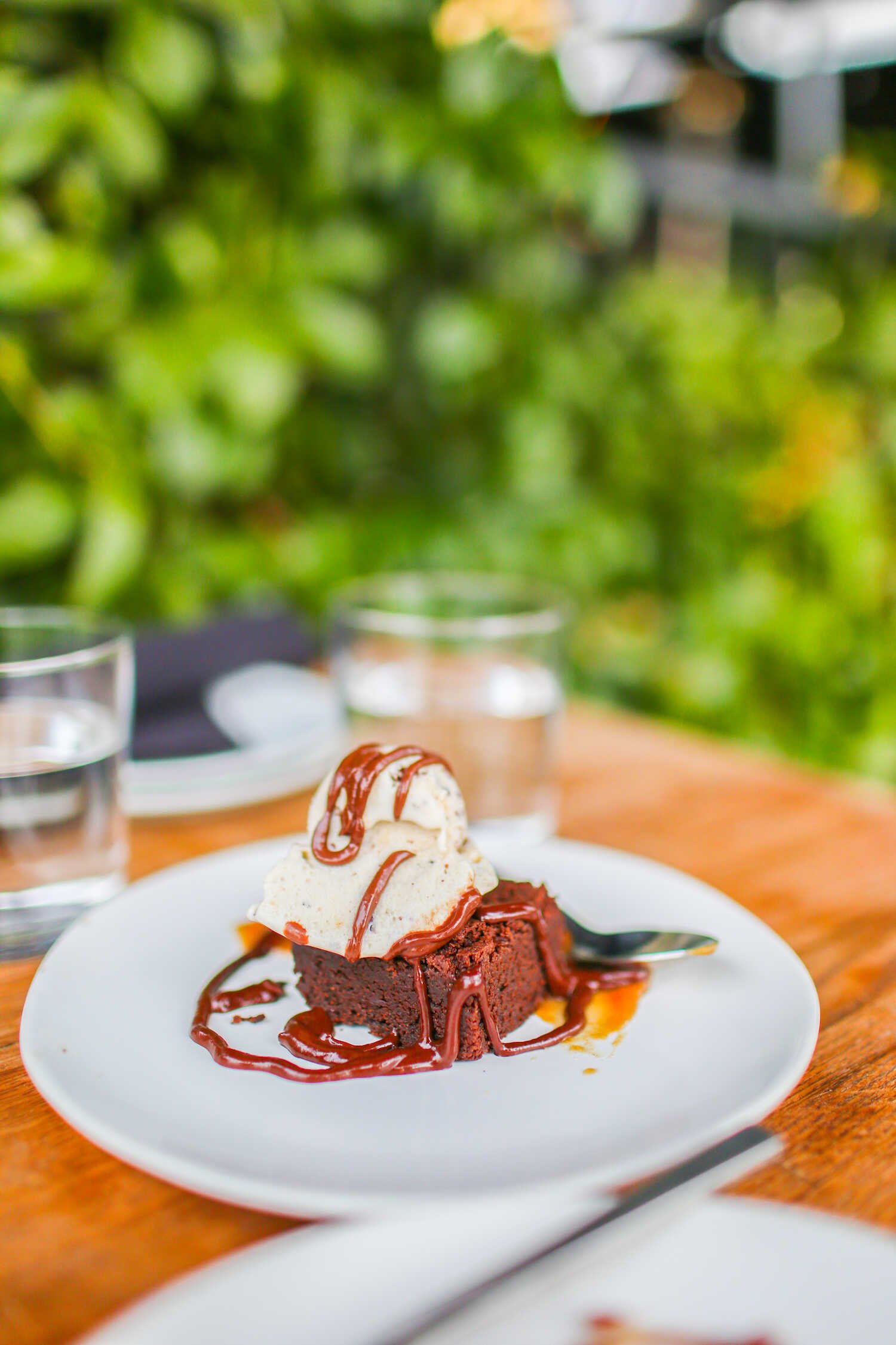 Salted caramel brownie sundae dessert from Revolution Winery and Kitchen in Sacramento.