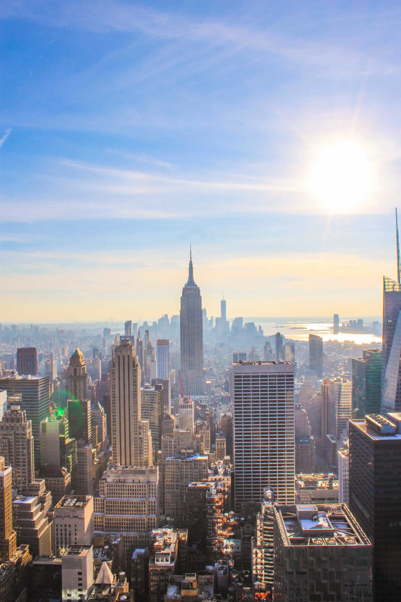 Top 10 Epic 30th Birthday Travel Destinations - New York City skyline views from Top of the Rock in Manhattan.