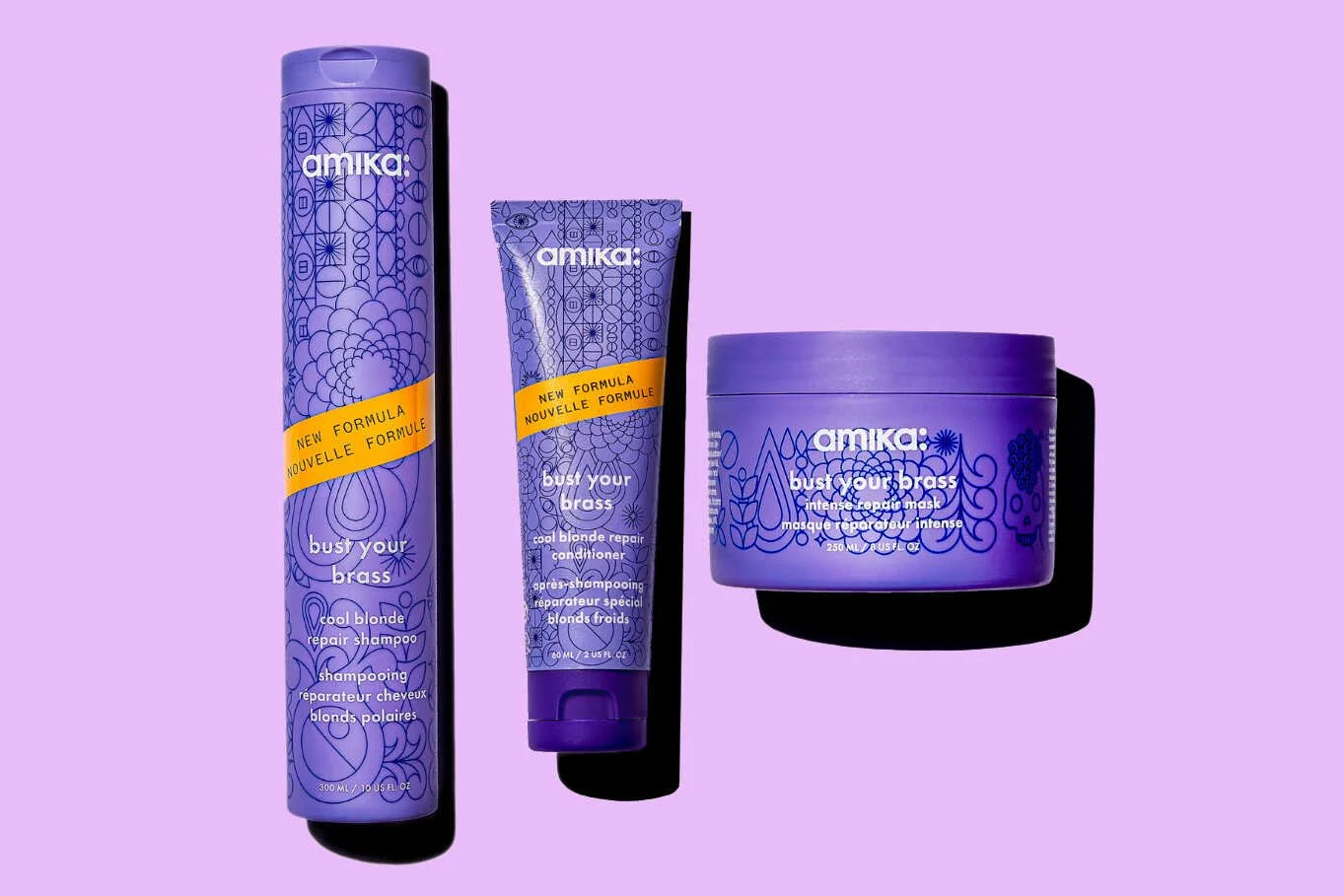 Amika Bust Your Brass Cool Blonde Purple Intense Repair Hair Mask