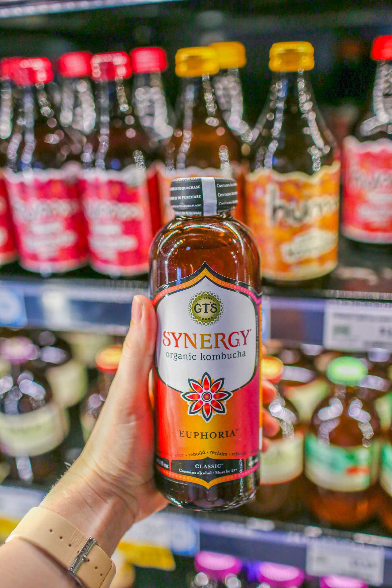 Family Travel Guide to Folsom California - Kombucha from Whole Foods at The Palladio Mall in Folsom.