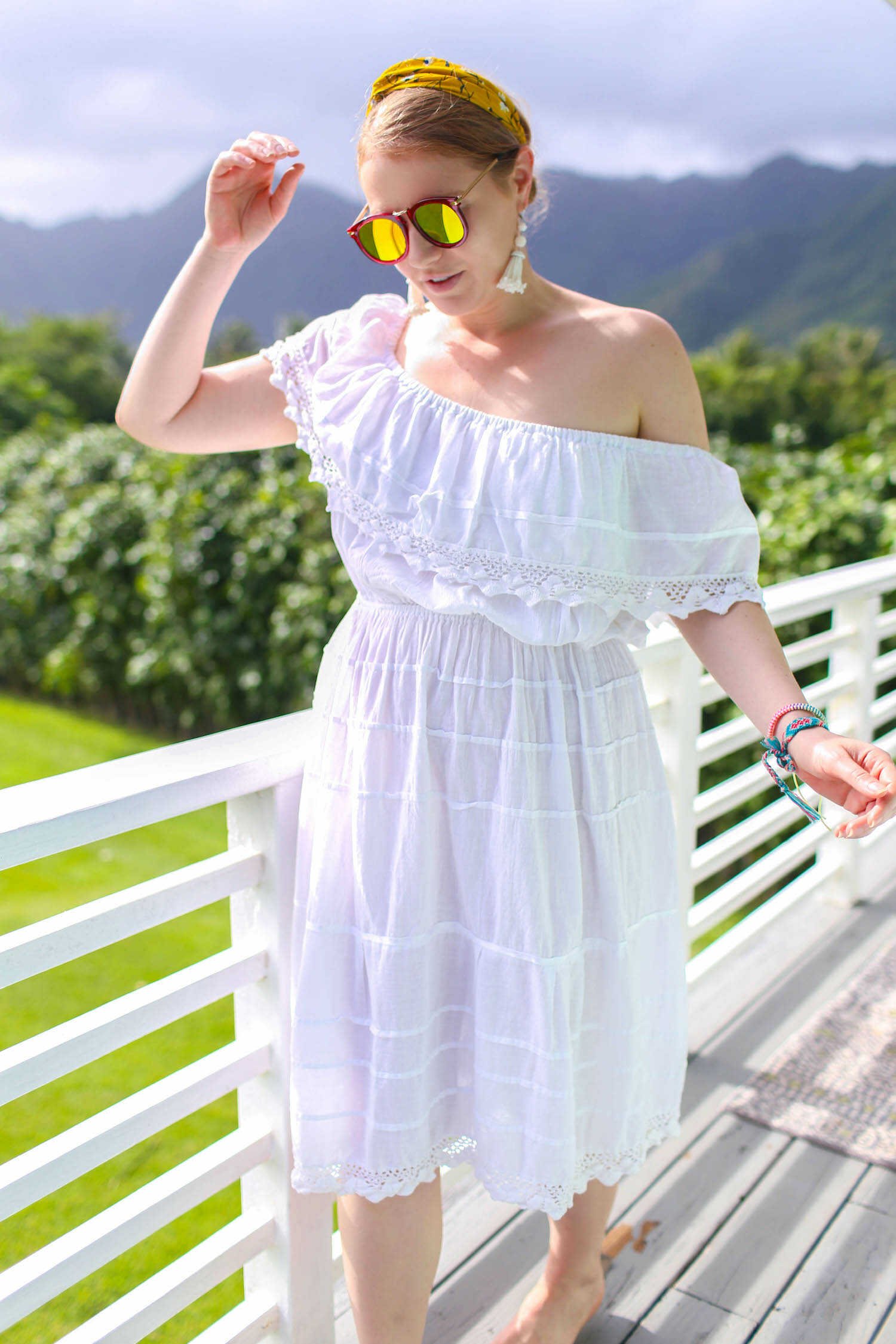 Top 10 Epic 30th Birthday Travel Destinations - Me in my favorite white beach dress in Oahu.