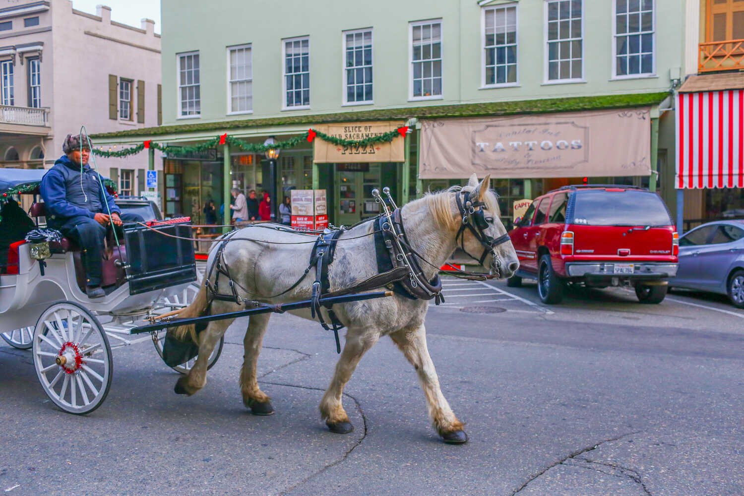 Visitor’s Guide to Old Sacramento - Horse-drawn carriage rides in Old Sacramento.