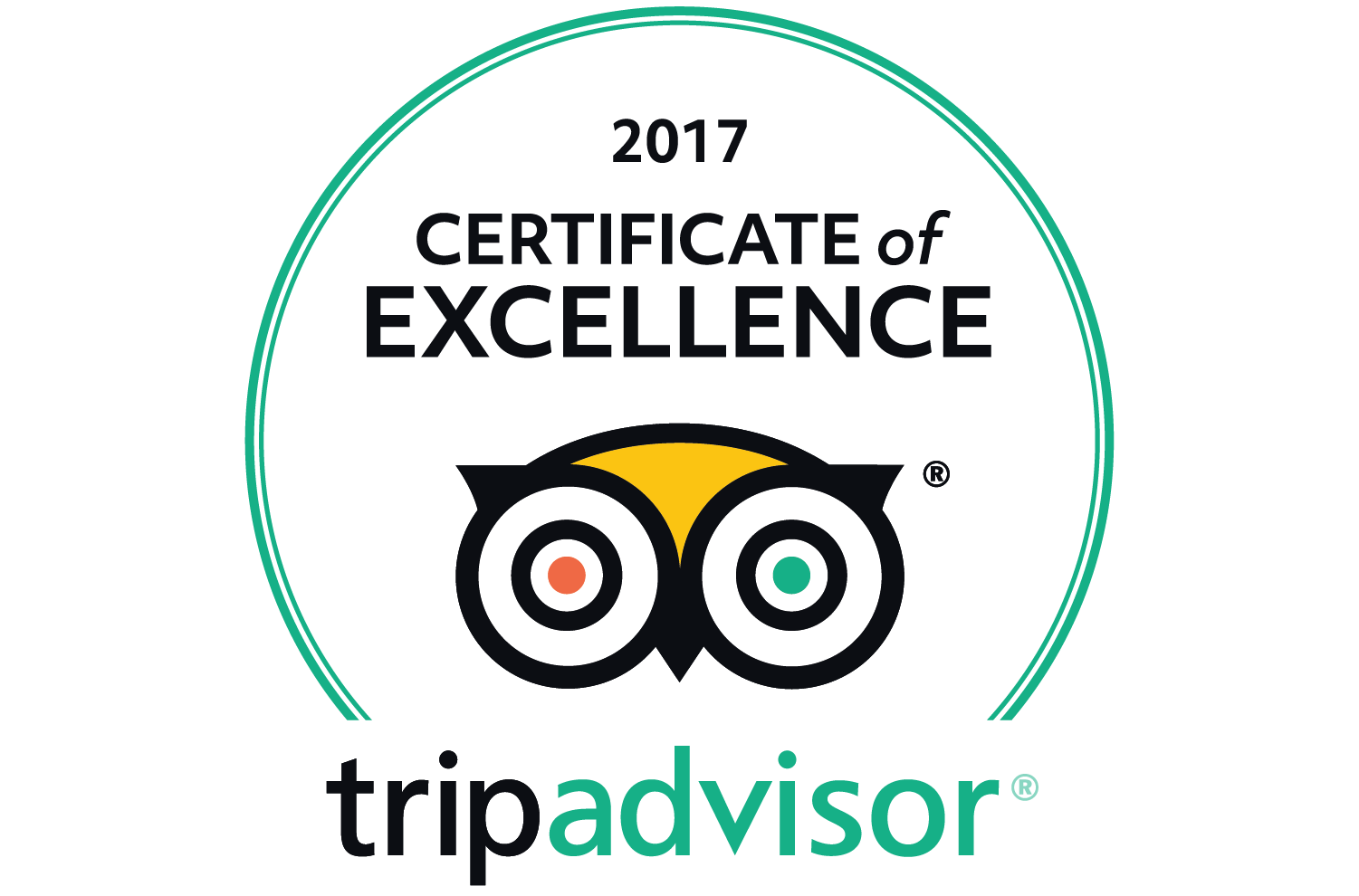 Tripadvisor 2017 certificate of excellence