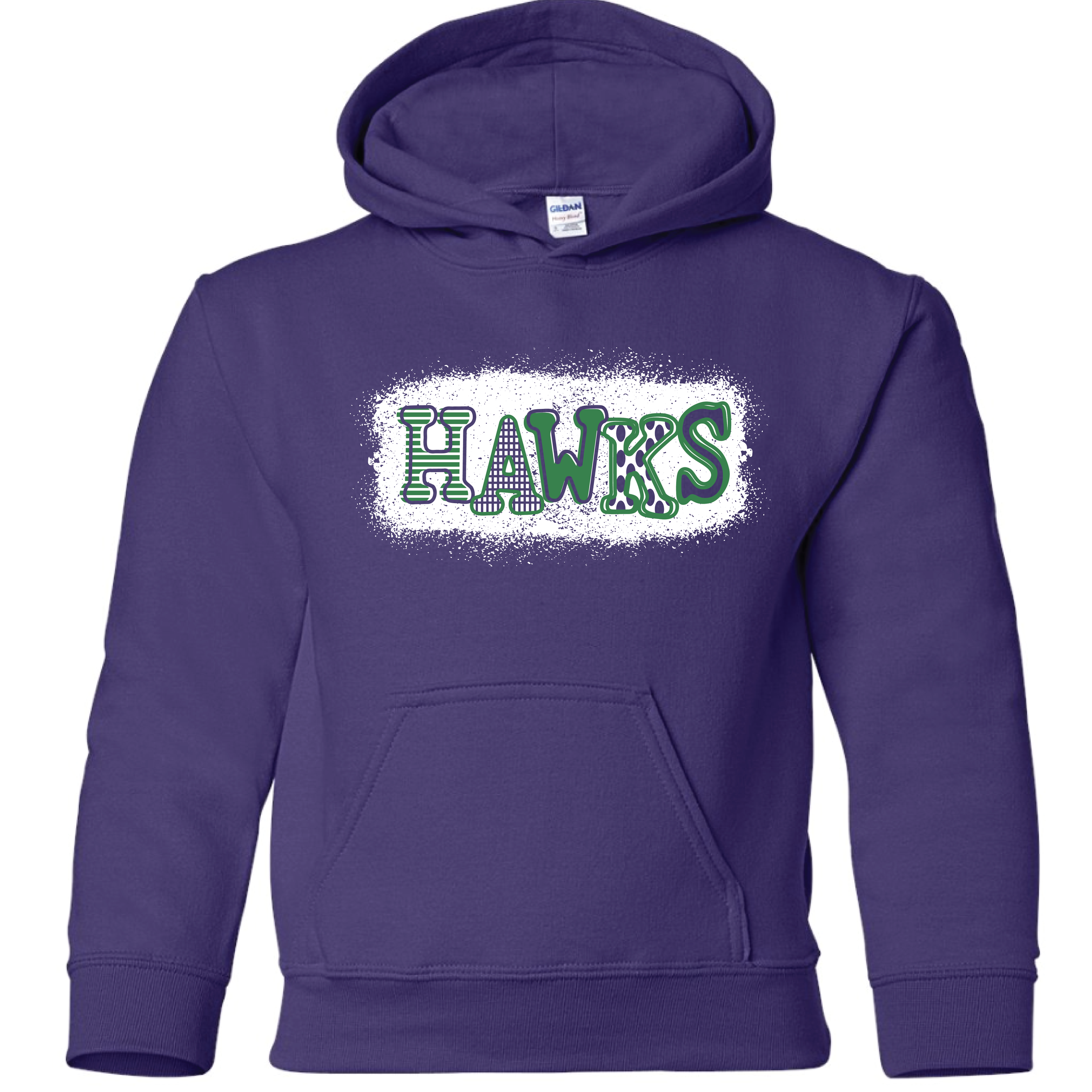 Hawks Youth Hoodie-Purple