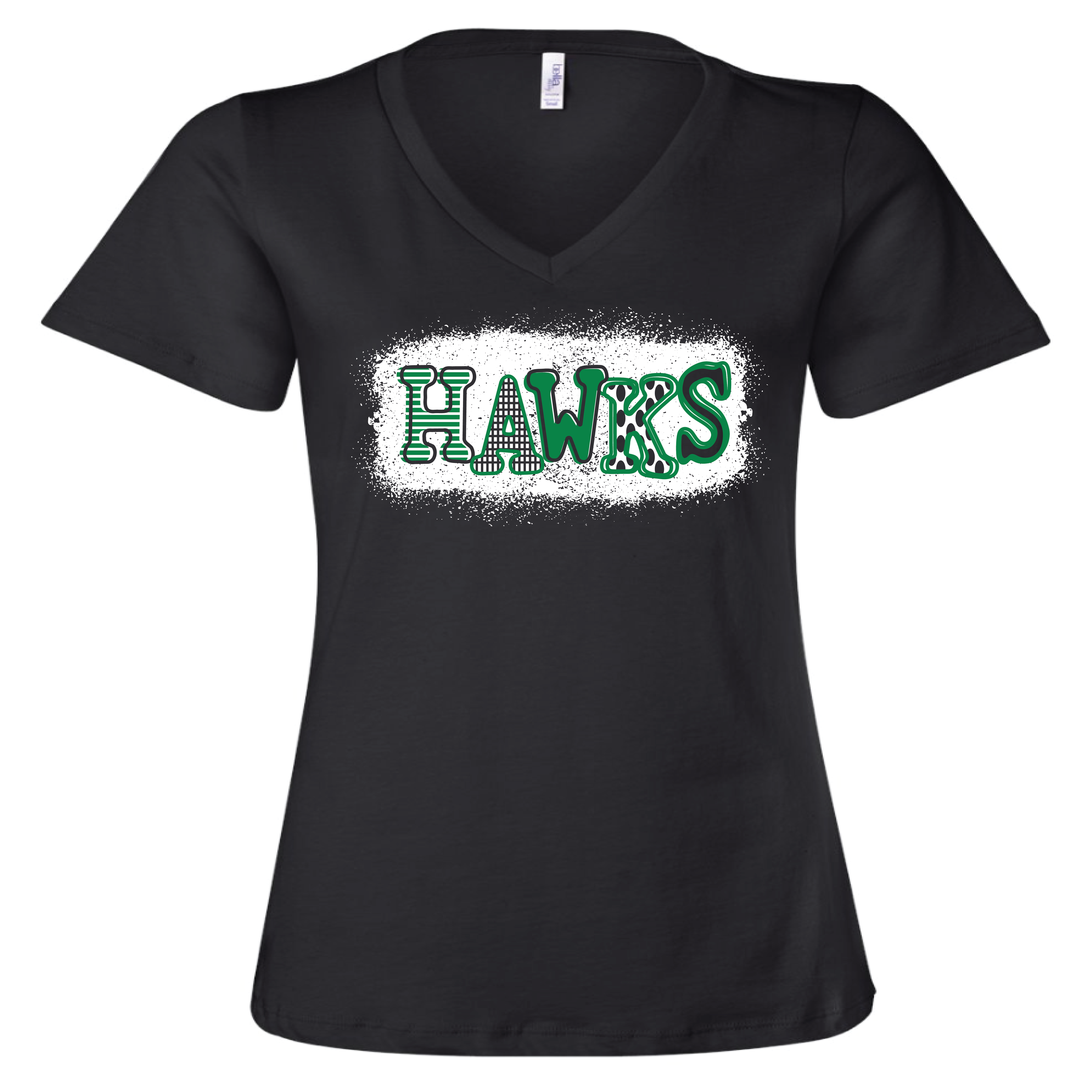 Hawks Women's V-Neck Black Shirt