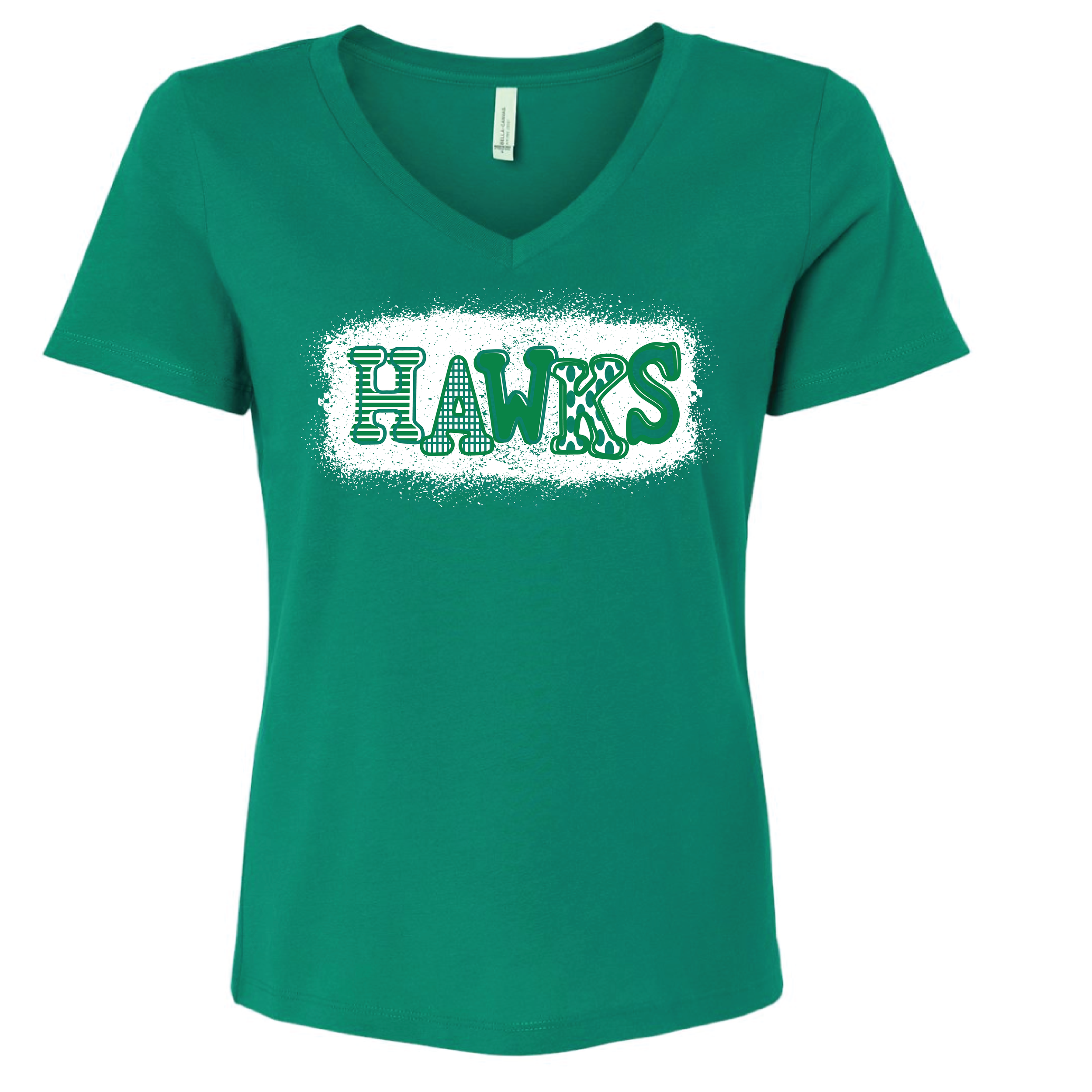 Hawks Women's V-Neck Green Shirt