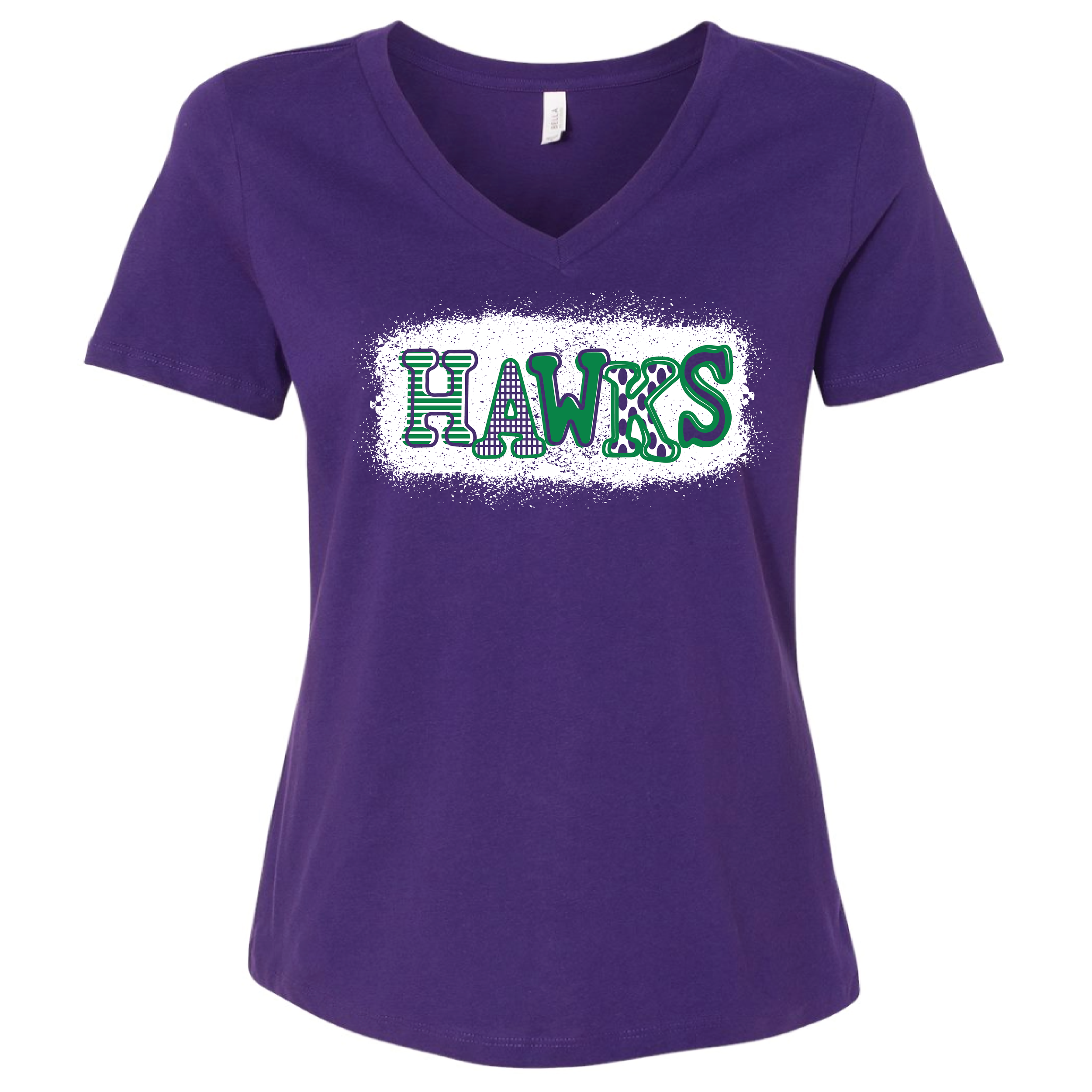 Hawks Women's V-Neck Purple Shirt