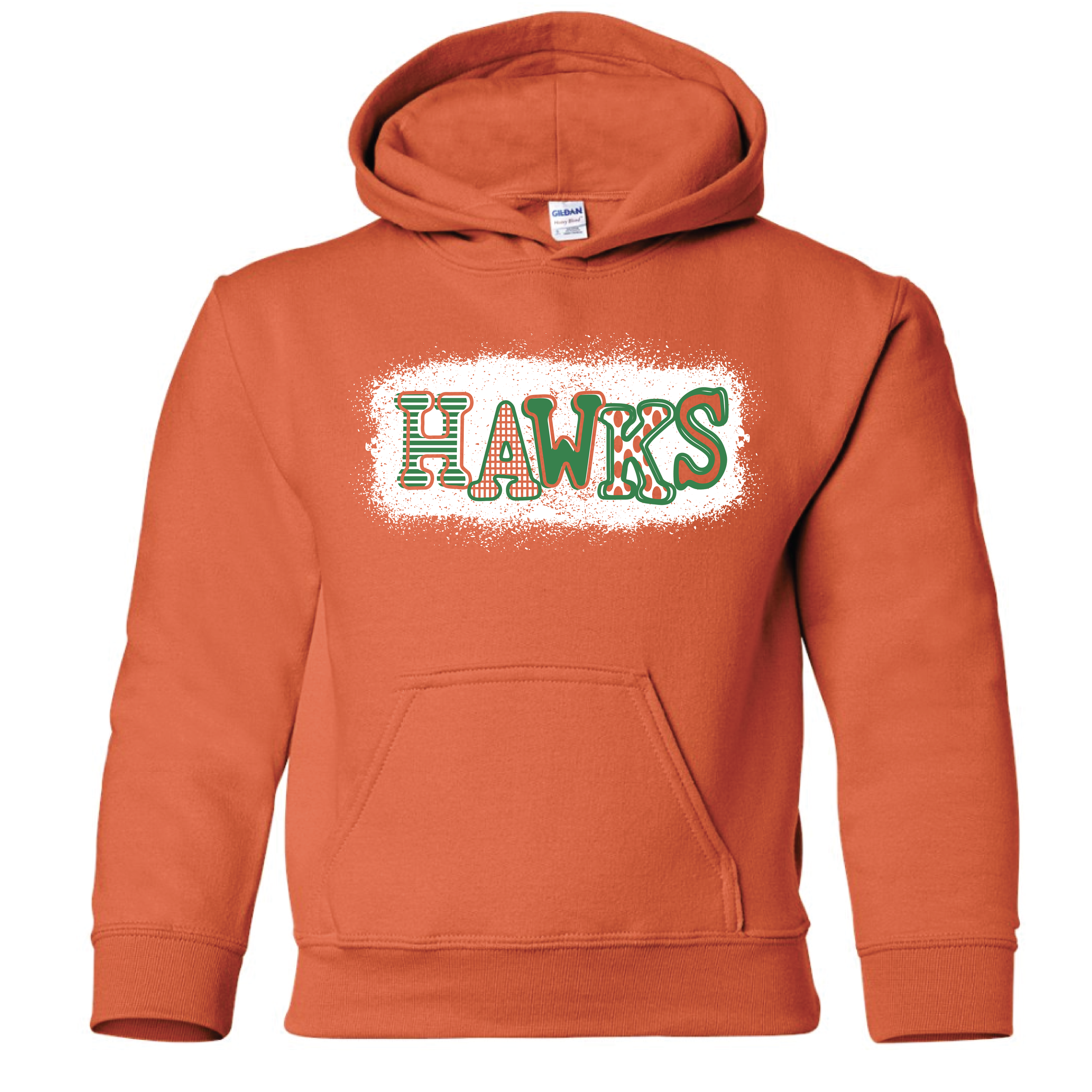 Hawks Youth Hoodie-Orange