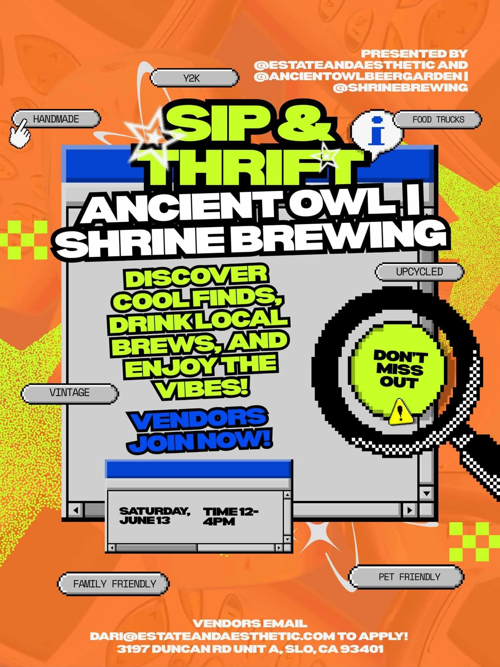 Sip &amp; Thrift @ Ancient Owl &amp; Shrine Brewing