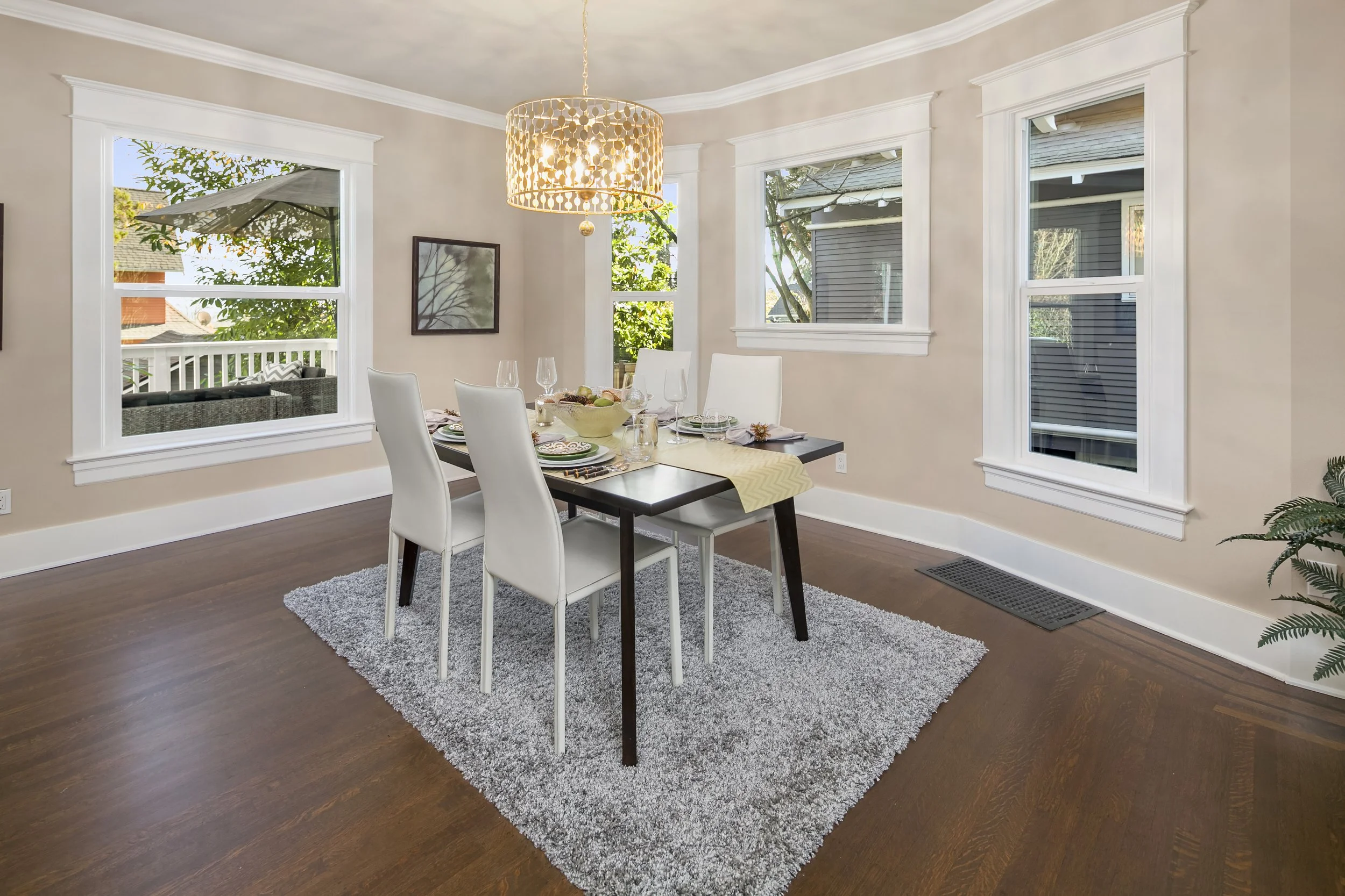 Restored Dining Room with Original Hardwood Floors
