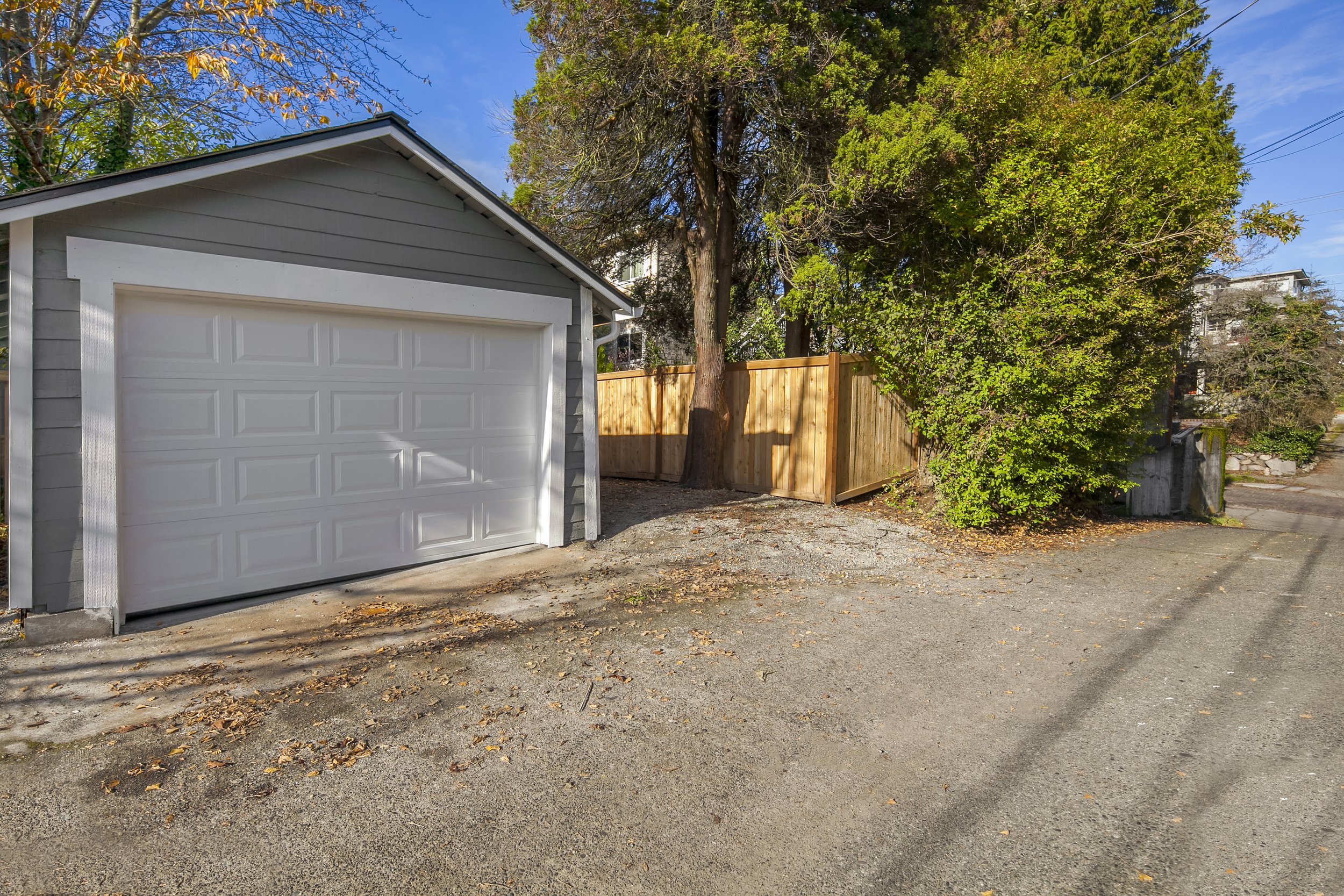 Garage — after: Rebuilt detached garage after Capitol Hill whole-home renovation