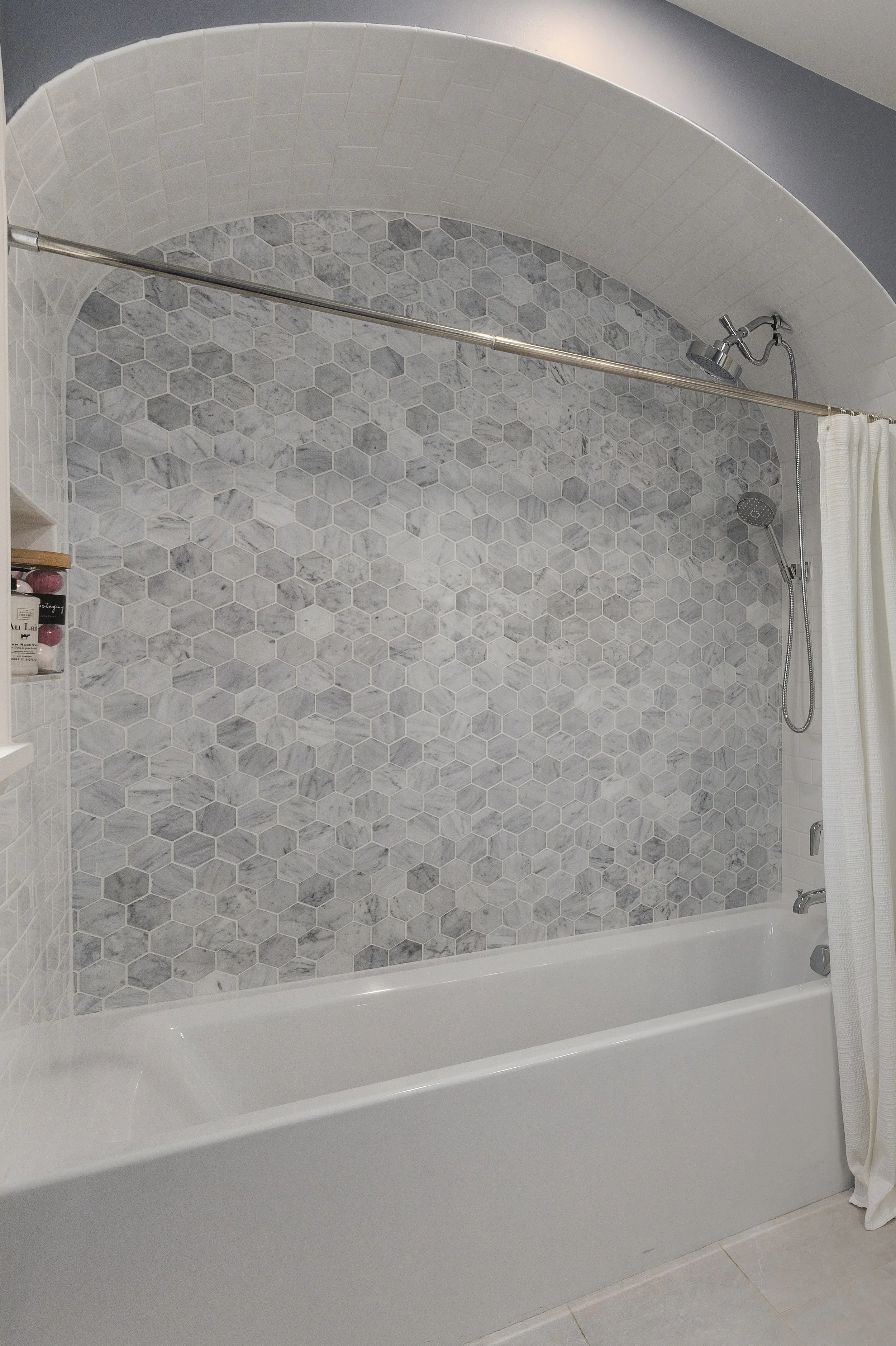 Restored Arched Tub Alcove with New Tile
