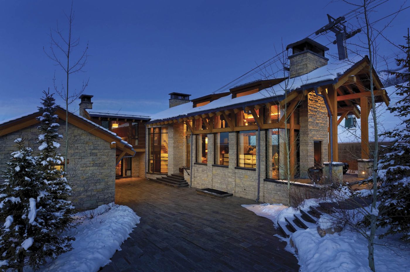 370 Exhibition, a $19.9 million house in Aspen, Colo., listed by Douglas Elliman Real Estate.Photographer: Brandon Huttenlocher Visuals