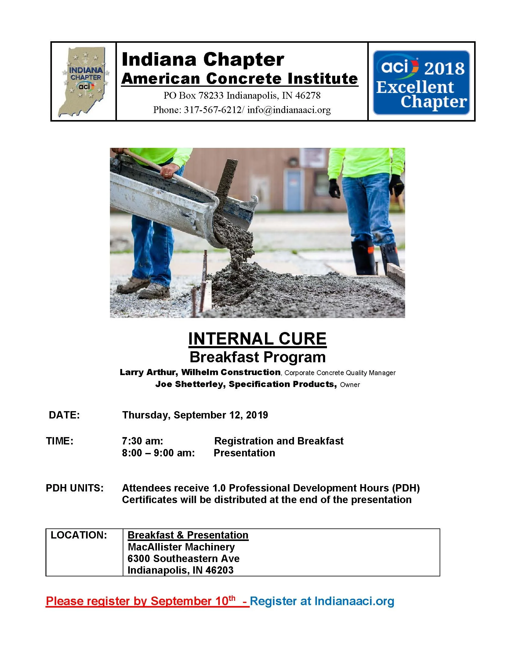 Indiana Chapter of the ACI Breakfast Series