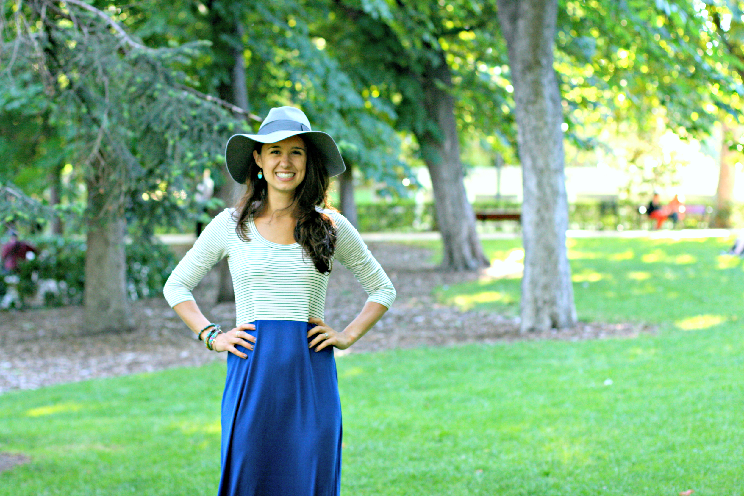I'm wearing the Sonnet James Florence Dress . Hat is Urban Outfitters (similar here ), shoes are Seychelles for Anthropologie from last year, bracelets are a random assortment, including the Keani Manta Mystique Found You Cuff , Ring is Pandora . Everett is wearing Baby Gap Onesie and Pants. His shoes are Freshly Picked in Goldenrod. 