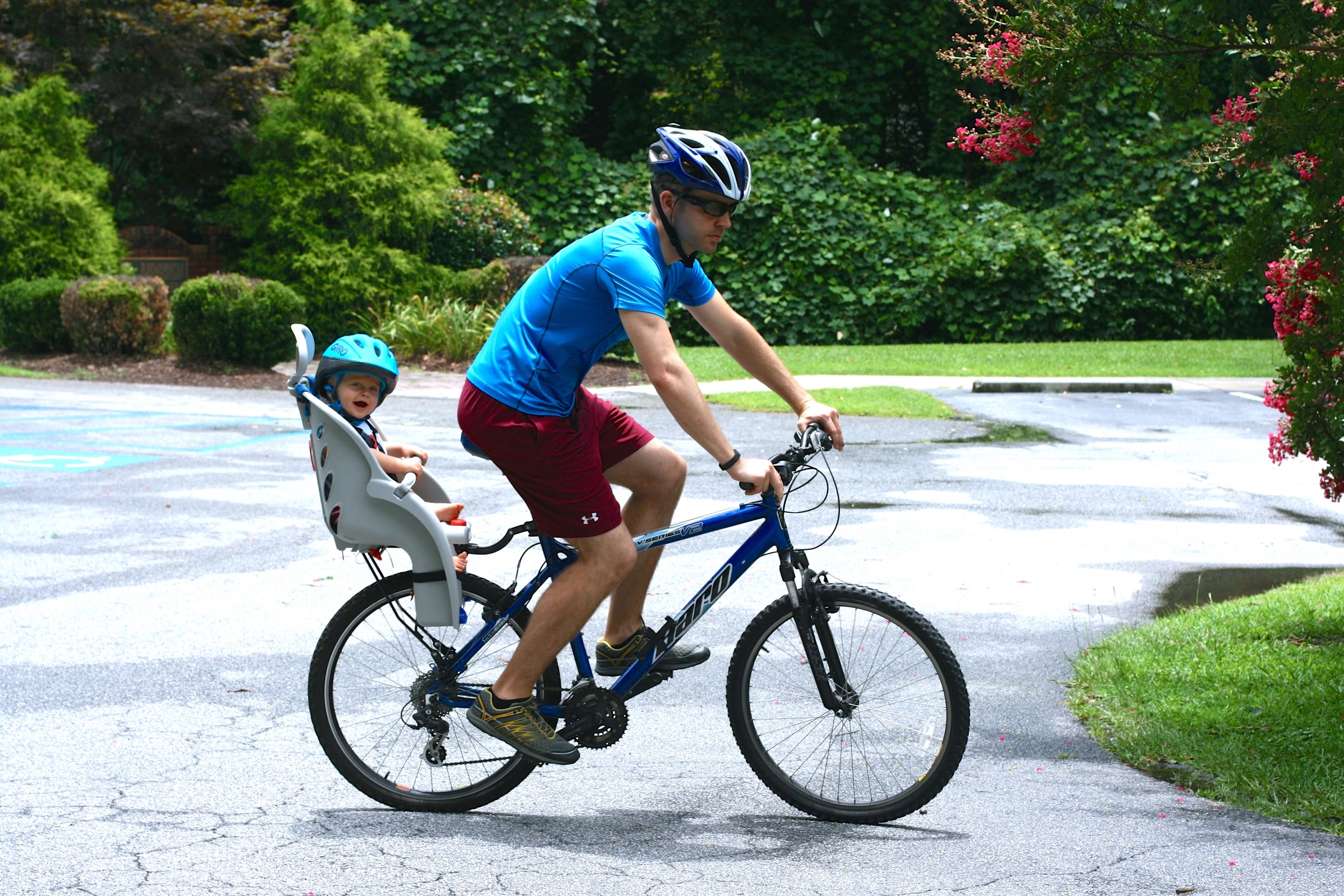 We house-hunted on our bikes . It was the best way to do it! Everett never got fussy and we got to exercise! Which I'll admit, has definitely fallen by the wayside this summer. What didn't I do this summer? GET IN SHAPE.
