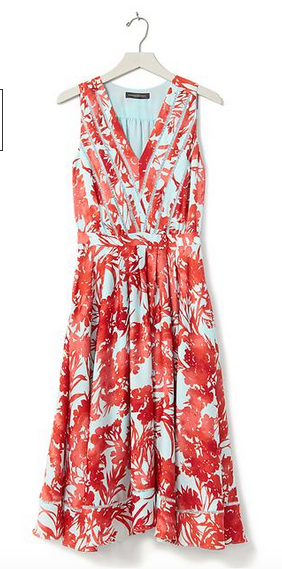 Banana Republic Floral Vee Dress