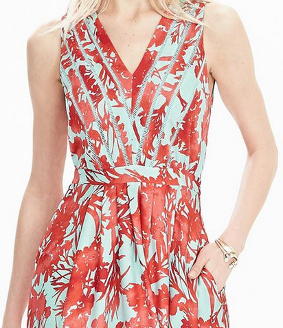 Banana Republic Floral Vee Dress