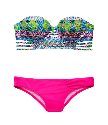 Victorias Secret The Midi Beach Bandeau Top & Knockout Bikini Bottom
