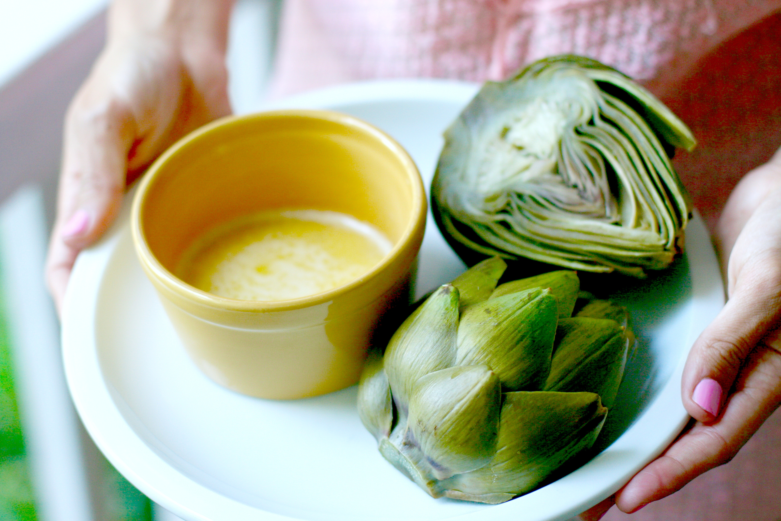 Boiled Artichoke & Lemon Butter