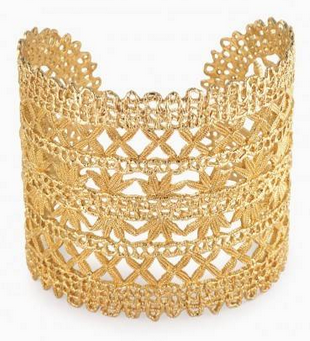 Stella & Dot Alila Gold Lace Cuff