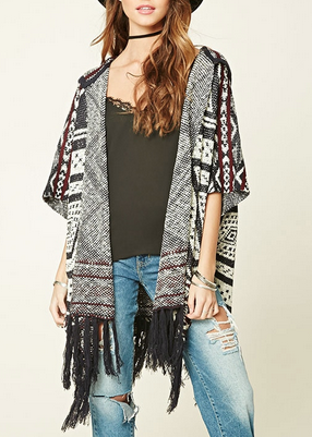 Forever 21 Fringed Poncho