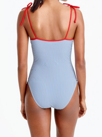 Tipped Searsucker One-Piece