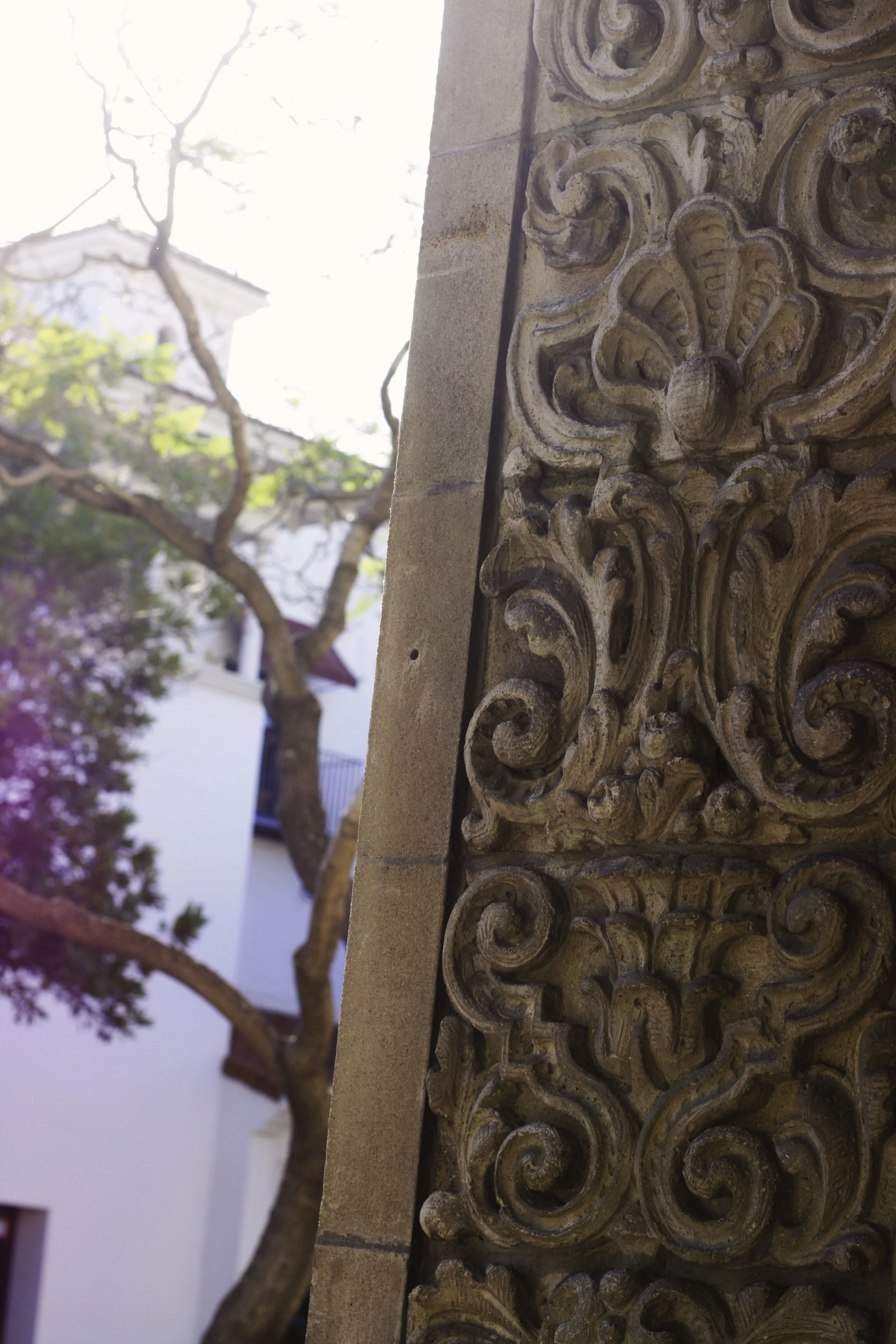 A big wooden fancy carved door. I walked through it ;)