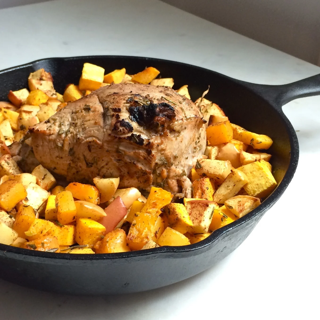 Rosemary Pork Roast with Butternut Squash and Apples