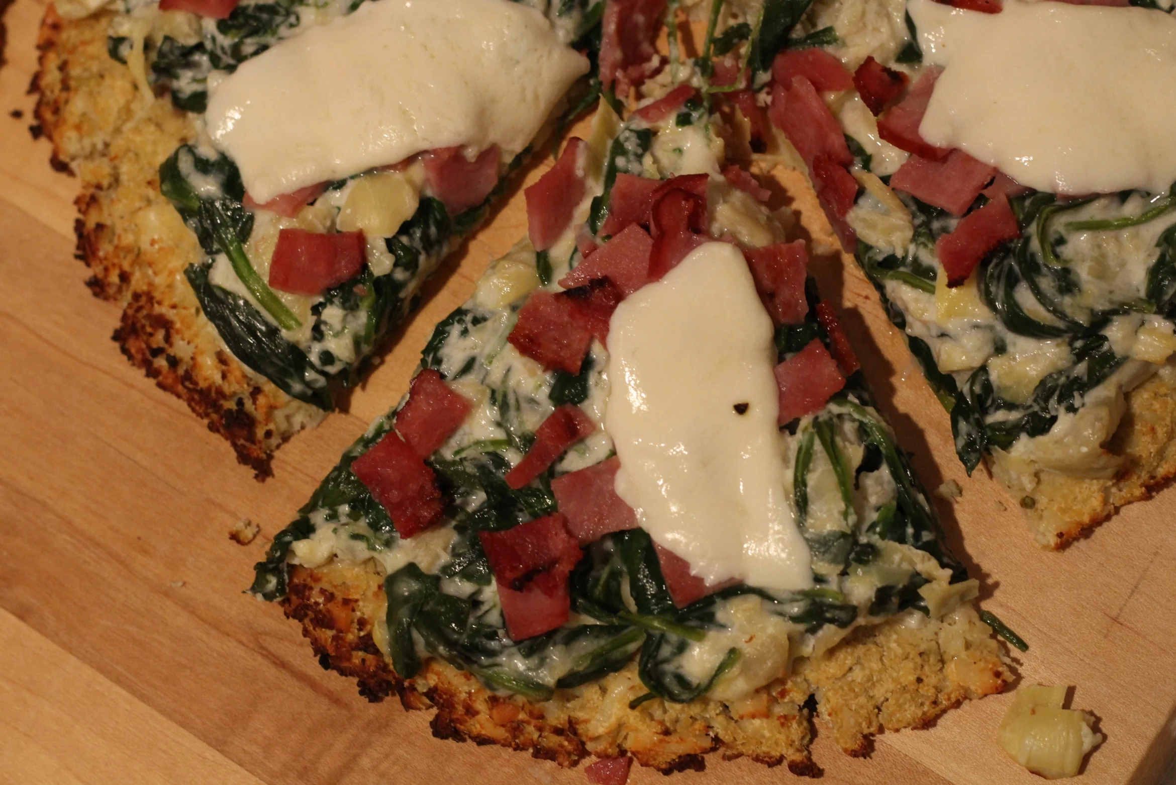 Spinach Artichoke Pizza with Cauliflower Crust