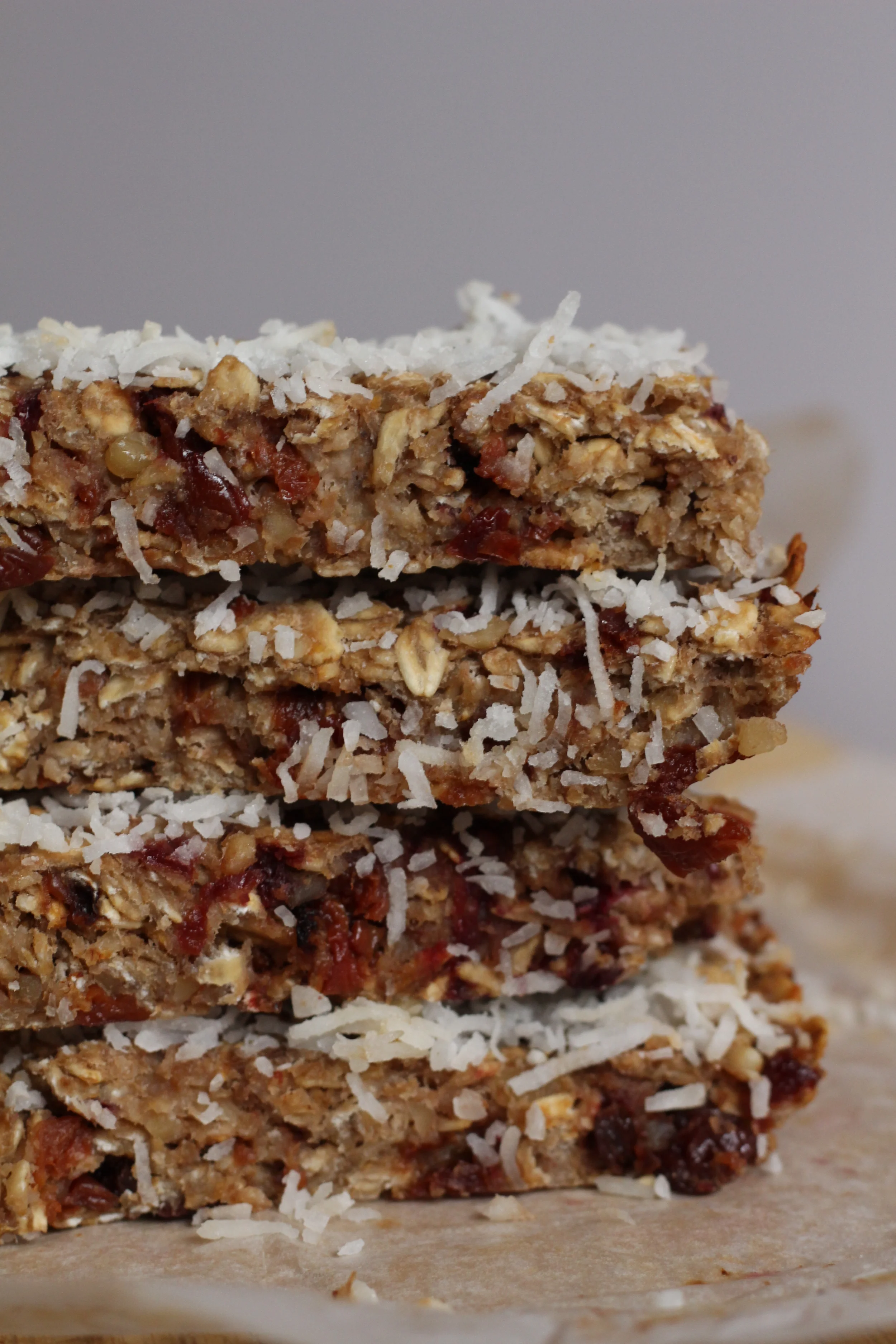Coconut Cherry Oat Bars