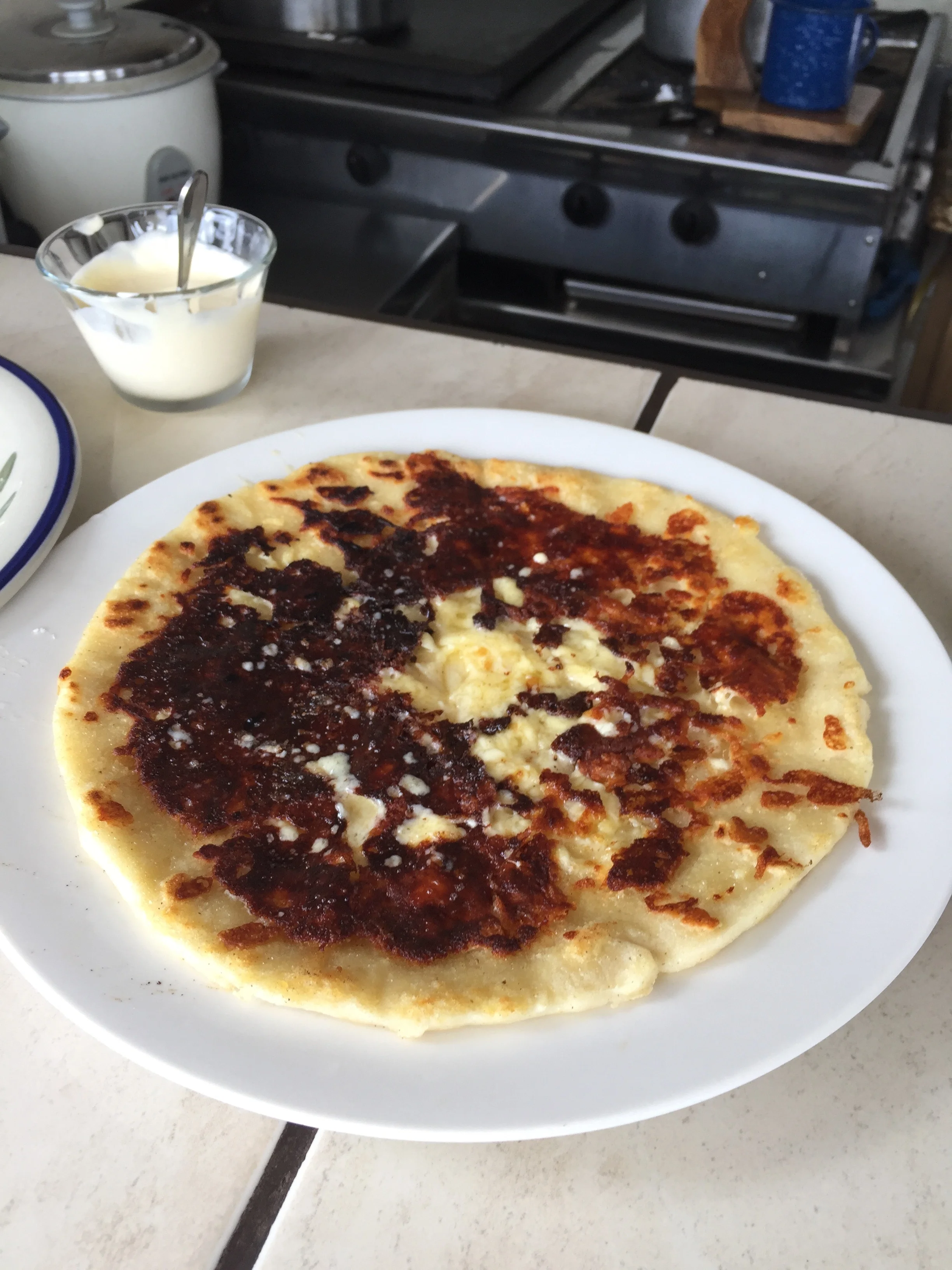 Chorreada - Costa Rican pancake made from corn with queso inside