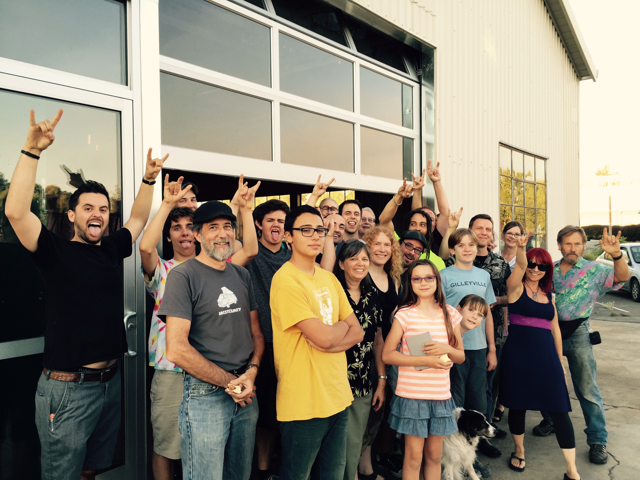 Rocking out at our last potluck!
