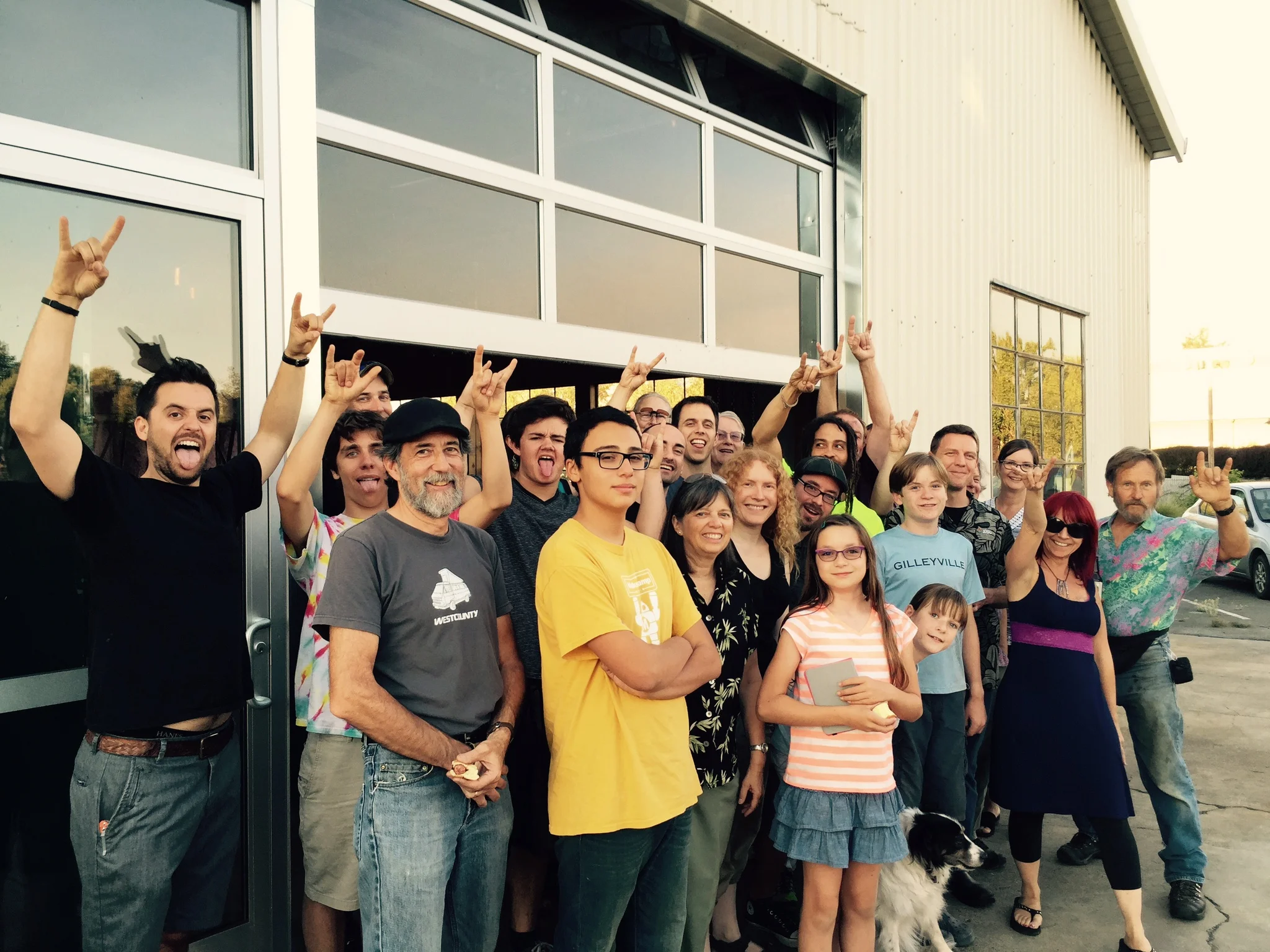 Rocking out at our last potluck!