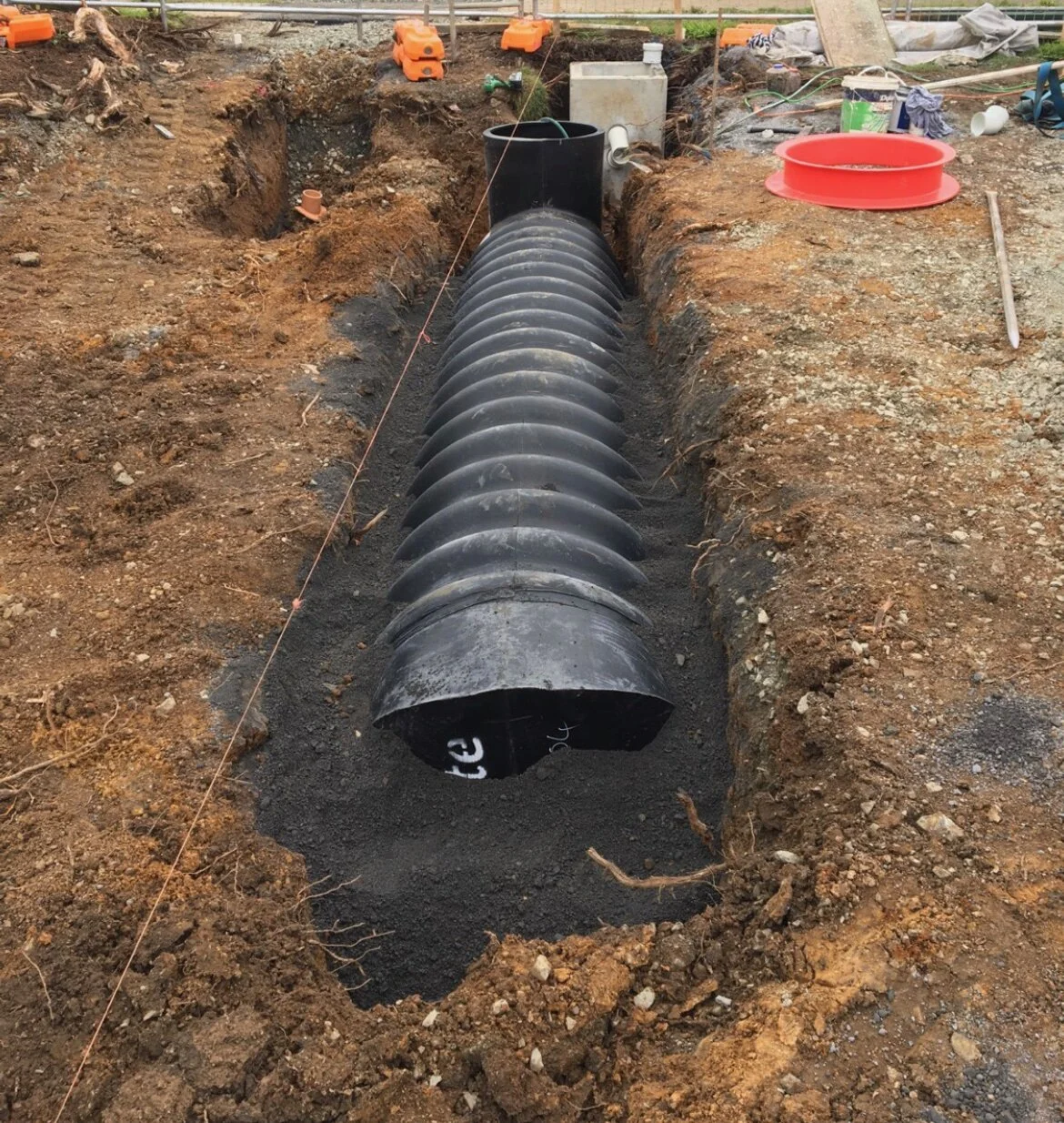 In-ground retention tank install, Mangere